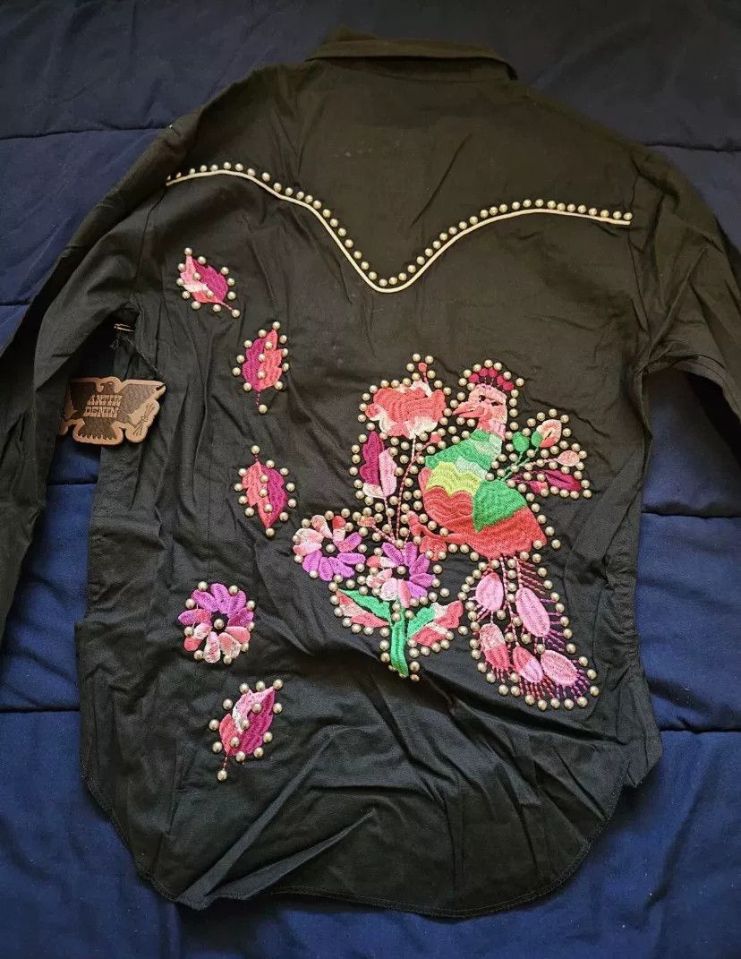 Antik Denim Antik Denim Vintage Flower Embroidery Western Shirt Size M / US 6-8 / IT 42-44 - 4 Thumbnail