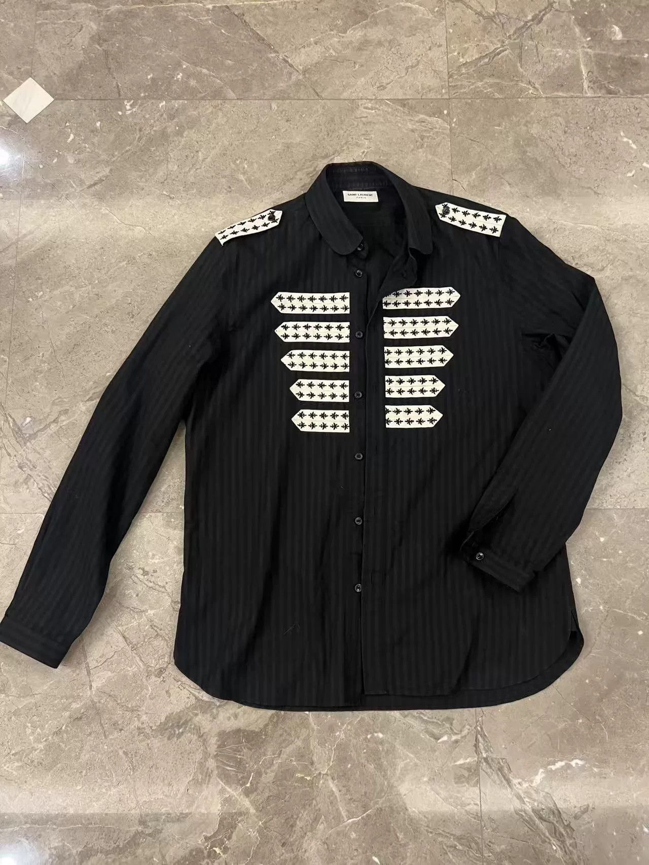 Saint Laurent Paris Saint Laurent Court Style Black Shirt Size US M / EU 48-50 / 2 - 2 Thumbnail