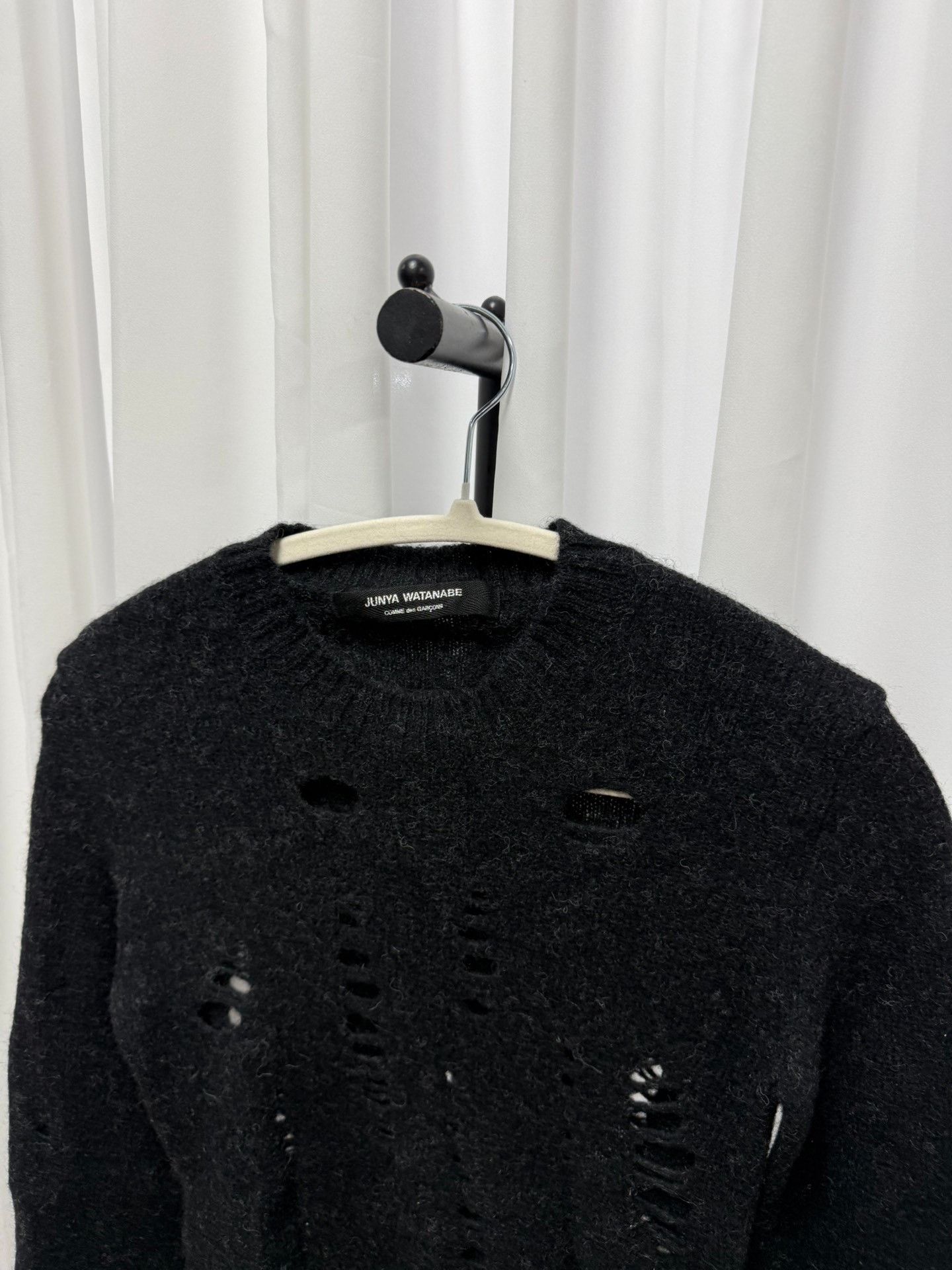Junya Watanabe Junya Watanabe Distressed Black Sweater Size US M / EU 48-50 / 2 - 4 Thumbnail