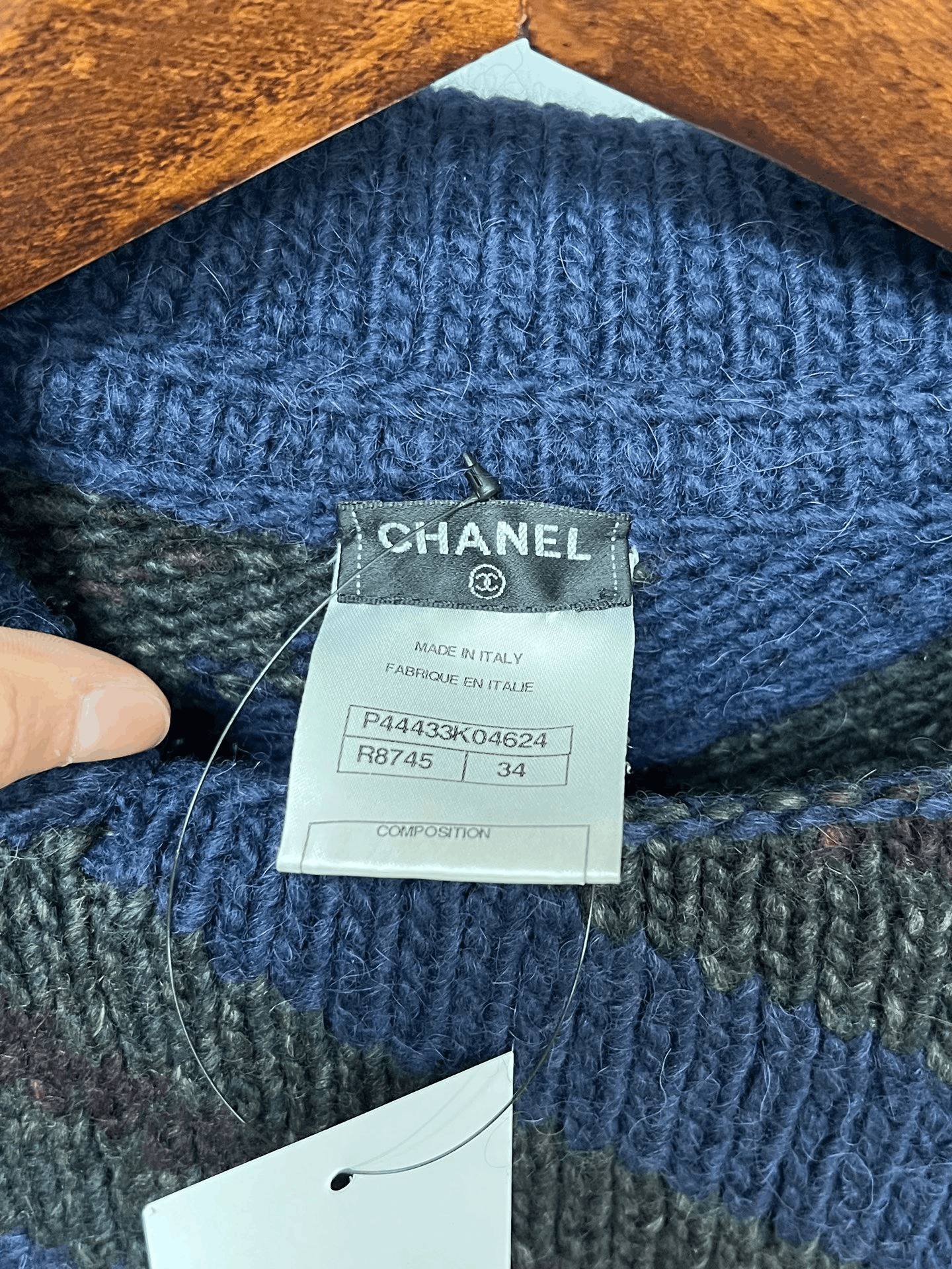 Chanel Chanel Blue-Green Striped Wool Sweater Size XXS / US 00 / IT 34 - 6 Thumbnail