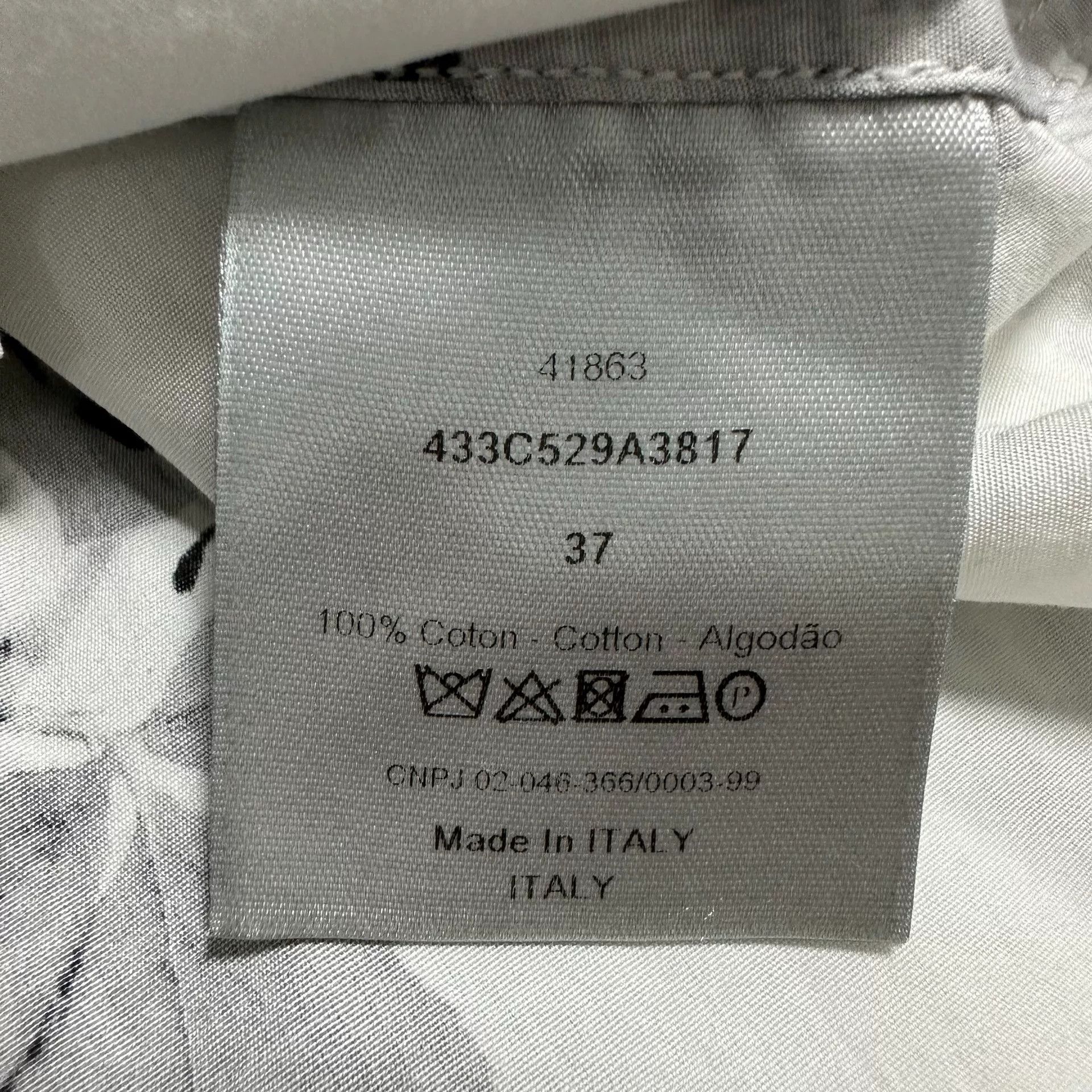 Dior Dior White Rose Print Shirt Size M / US 6-8 / IT 42-44 - 5 Thumbnail