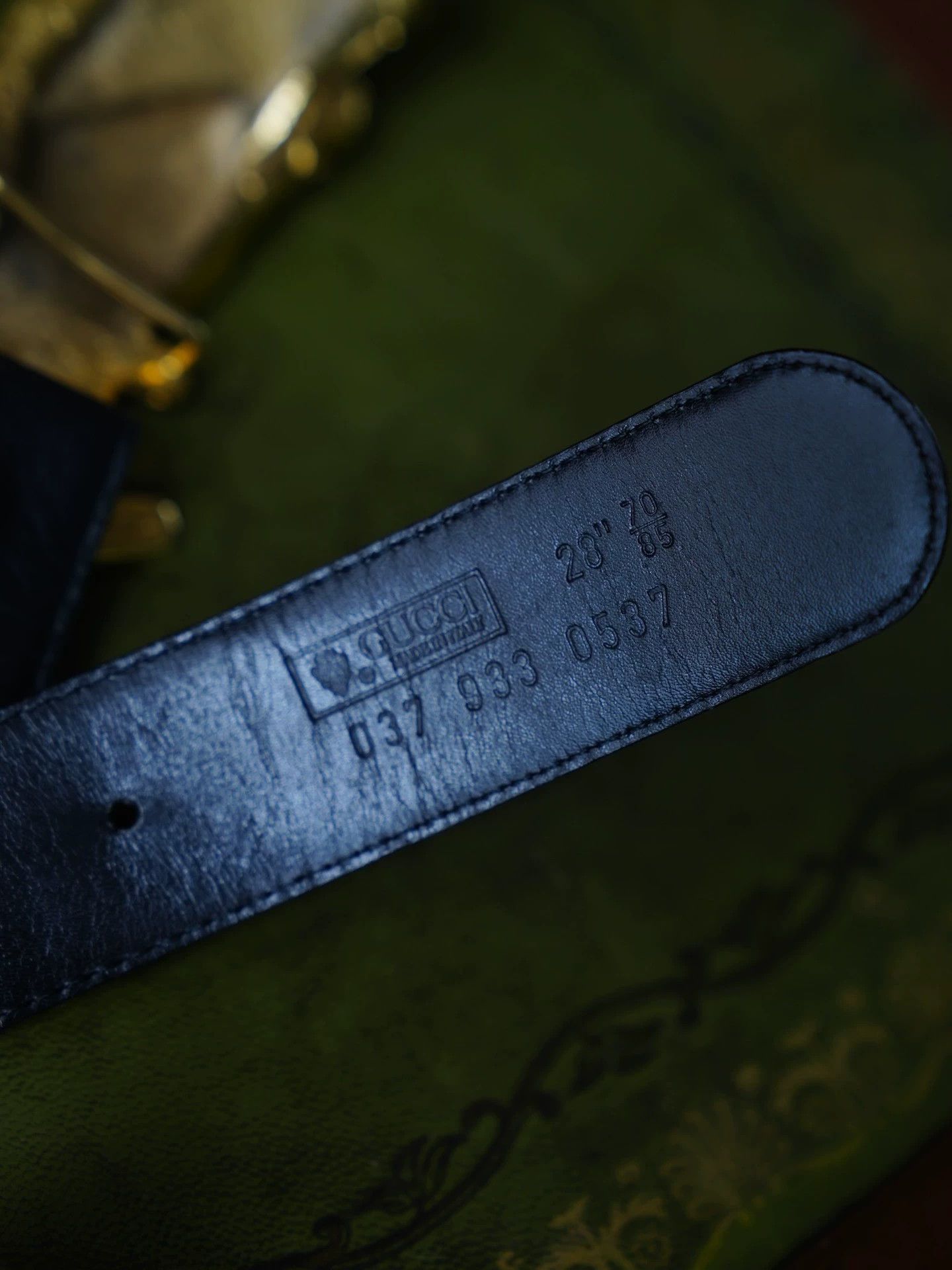 Gucci Black Belt with Gold Double Horse Head Buckle Size ONE SIZE - 7 Thumbnail