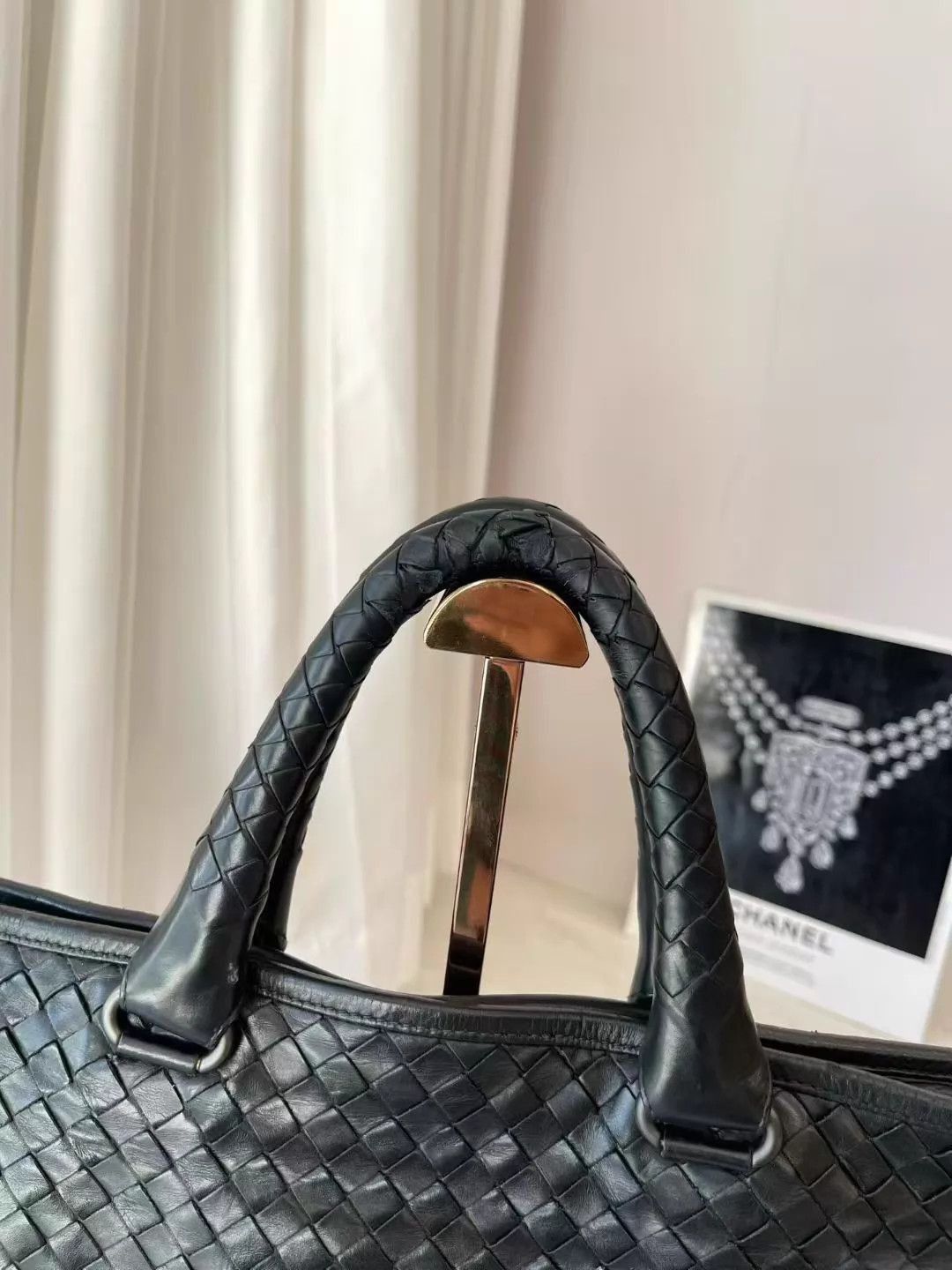 Bottega Veneta Woven Black Leather Tote Bag Size ONE SIZE - 2 Thumbnail