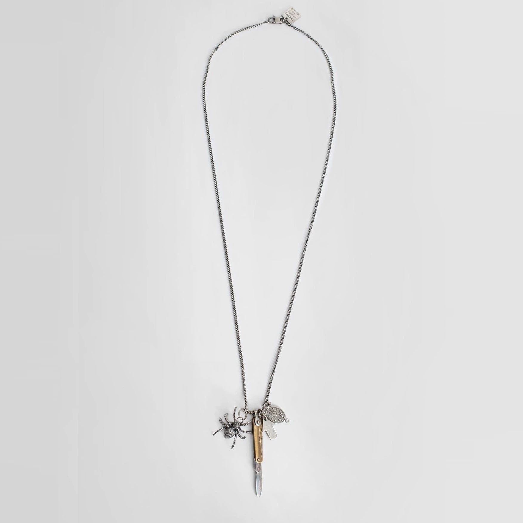 Goti Silver Multi-Pendant Necklace with Spider and Charms Size ONE SIZE - 2 Thumbnail