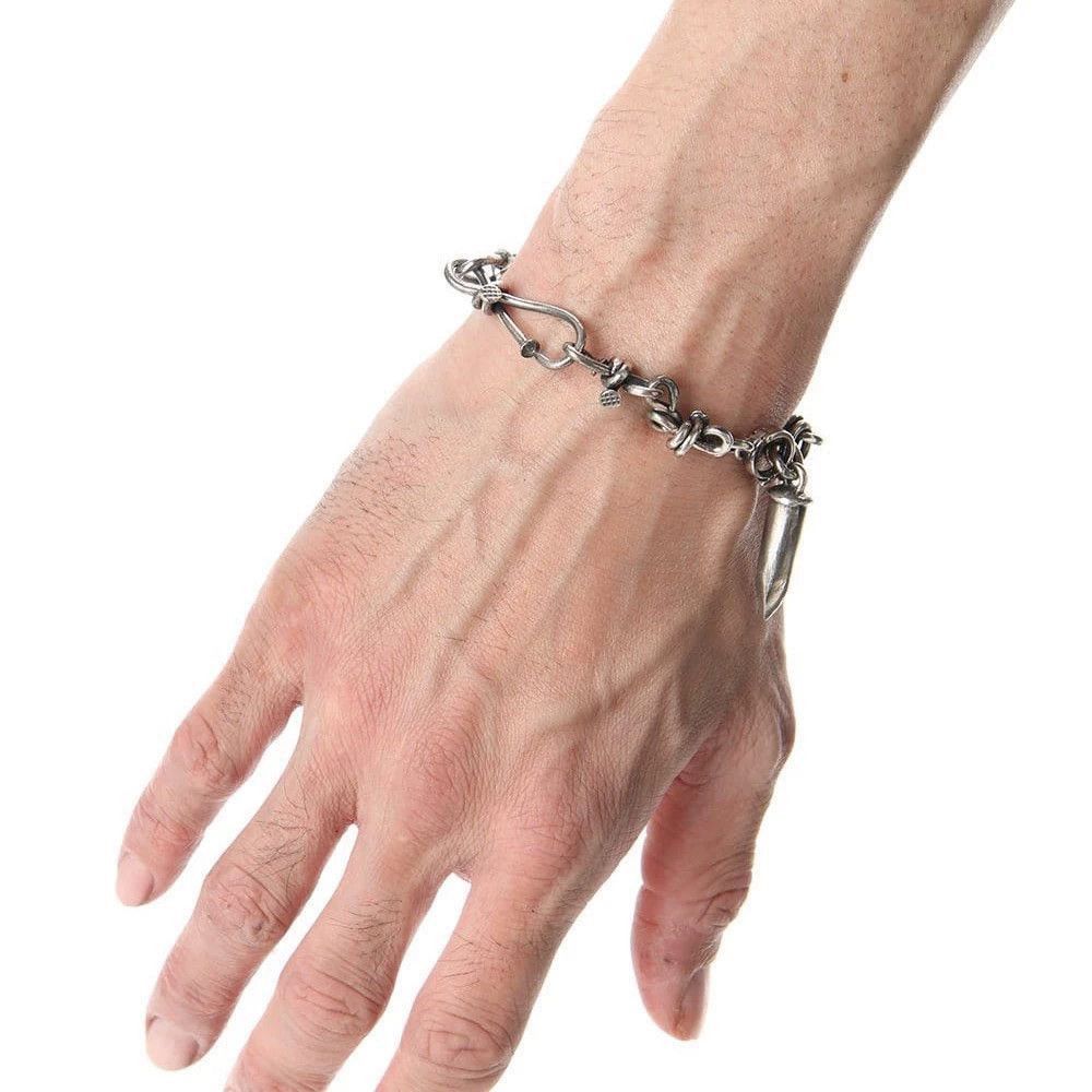 Guidi Silver Chain Link Bracelet with Spike Pendant Size ONE SIZE - 4 Thumbnail