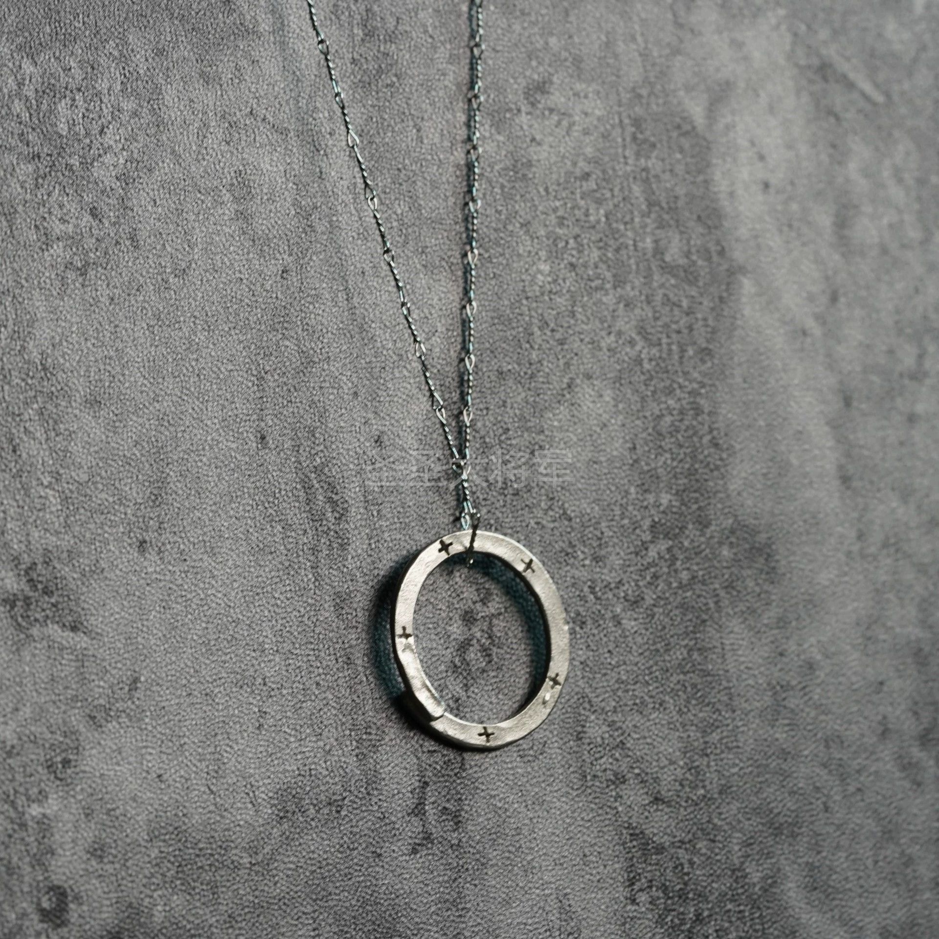 Ma+ Silver Circular Pendant Necklace & Rings Size ONE SIZE - 5 Thumbnail