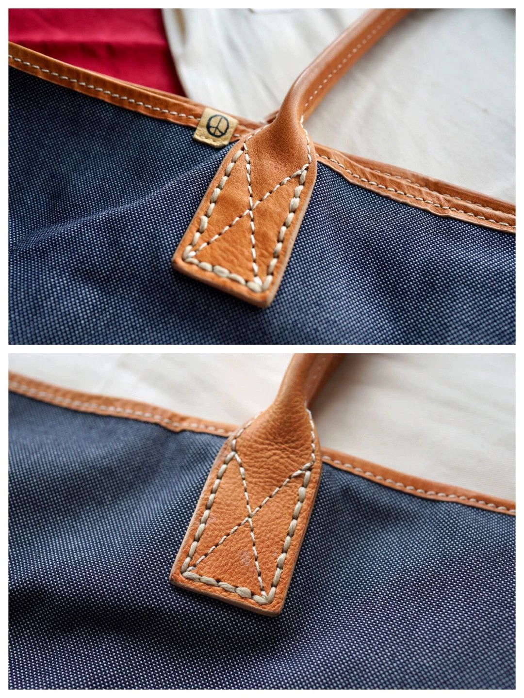 Visvim Blue Denim Tote Bag with Leather Handles Size ONE SIZE - 2 Thumbnail