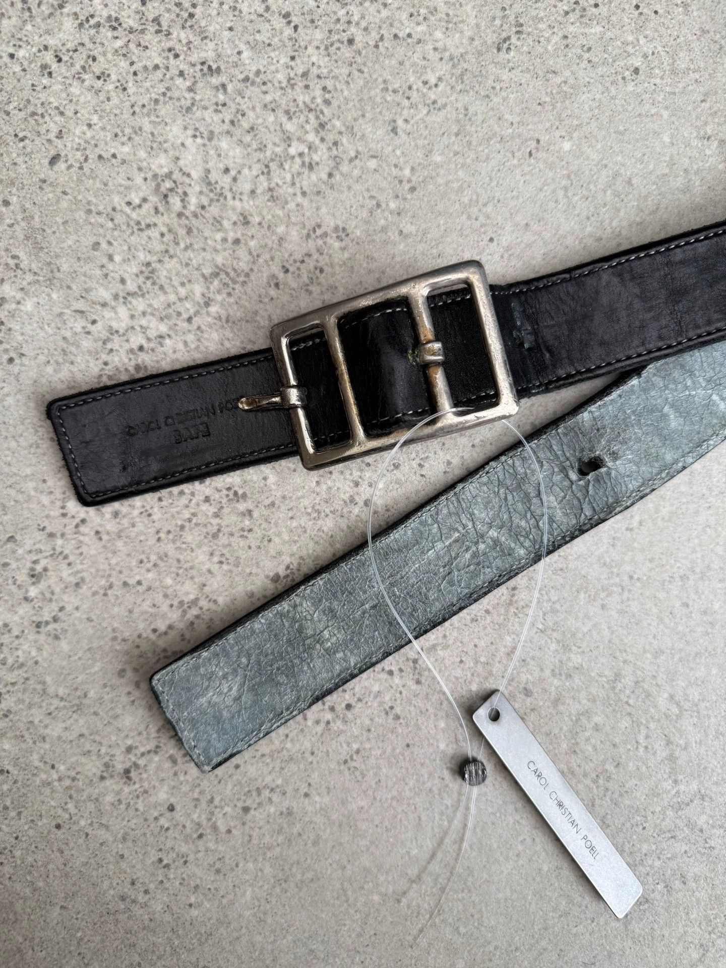 Carol Christian Poell Black Leather Belt Size ONE SIZE - 4 Thumbnail