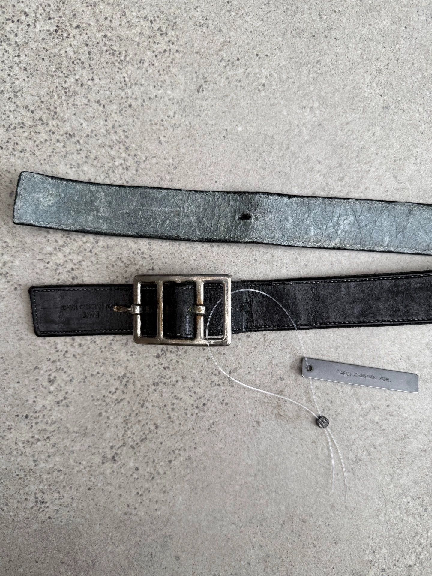 Carol Christian Poell Black Leather Belt Size ONE SIZE - 3 Thumbnail
