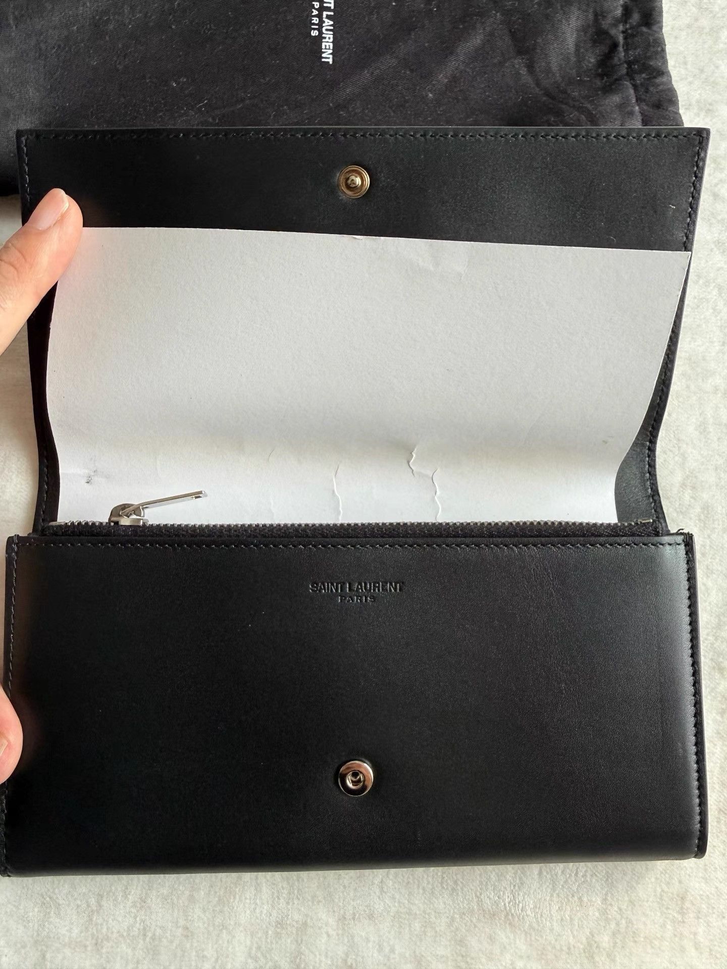 Saint Laurent Paris Black Studded Leather Wallet Size ONE SIZE - 2 Thumbnail