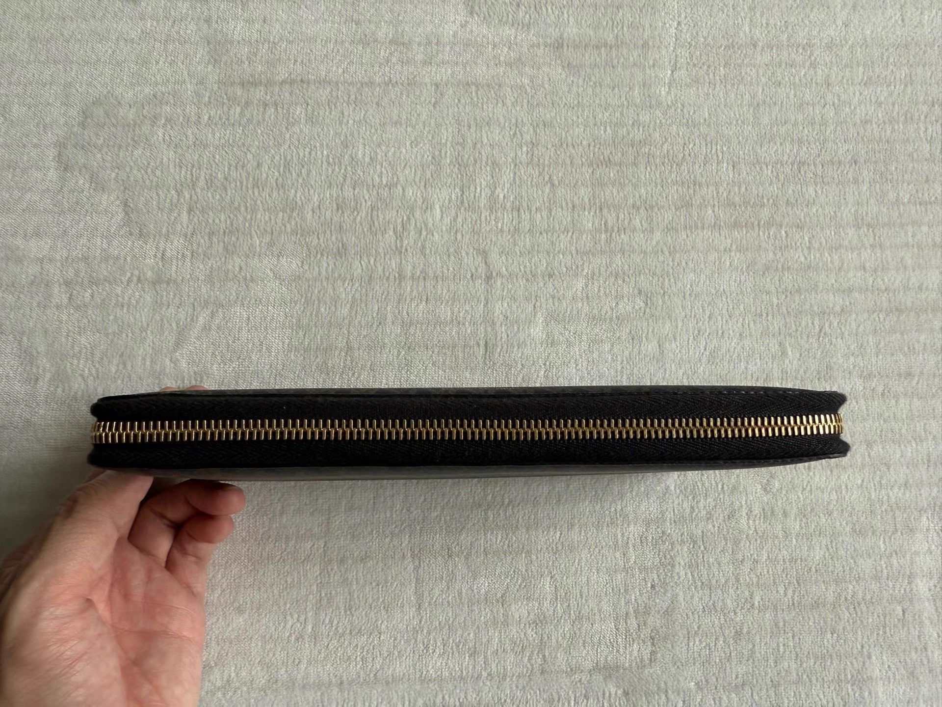 Saint Laurent Paris Black Patterned Zip-Around Wallet Size ONE SIZE - 3 Thumbnail