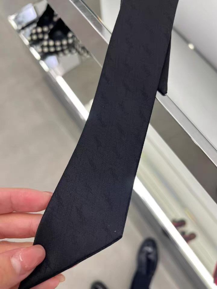 Saint Laurent Paris Black Textured Neck Tie Size ONE SIZE - 6 Thumbnail