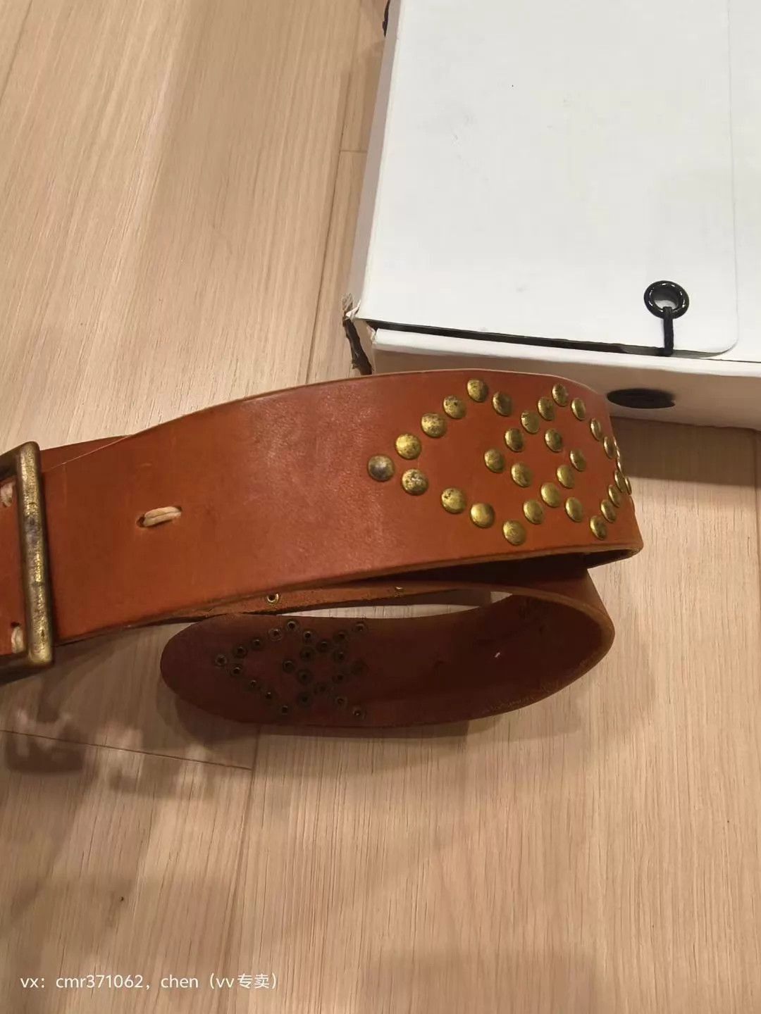 Visvim Brown Studded Leather Belt Size ONE SIZE - 6 Thumbnail