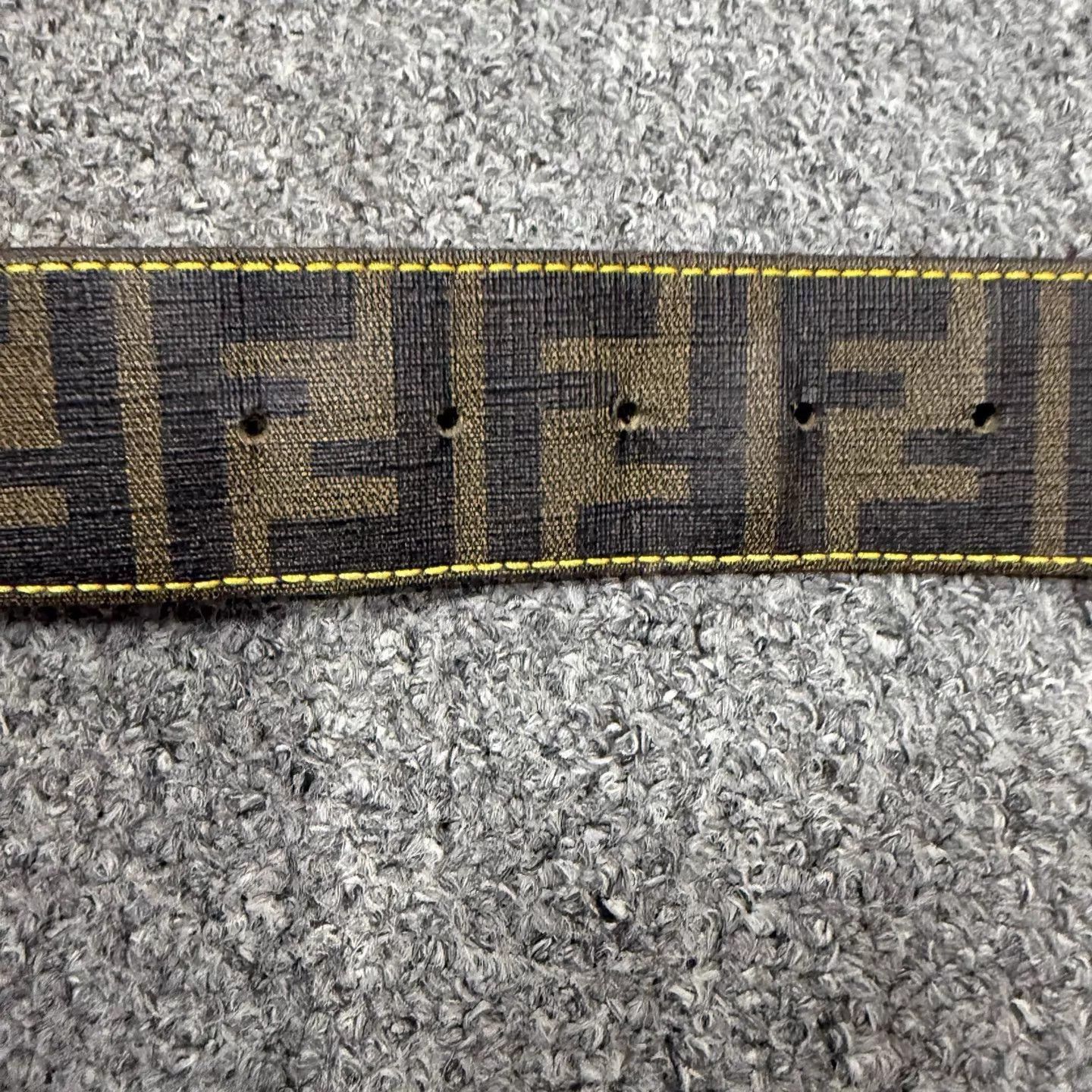 Fendi Brown Patterned Belt with Logo Buckle Size ONE SIZE - 4 Thumbnail