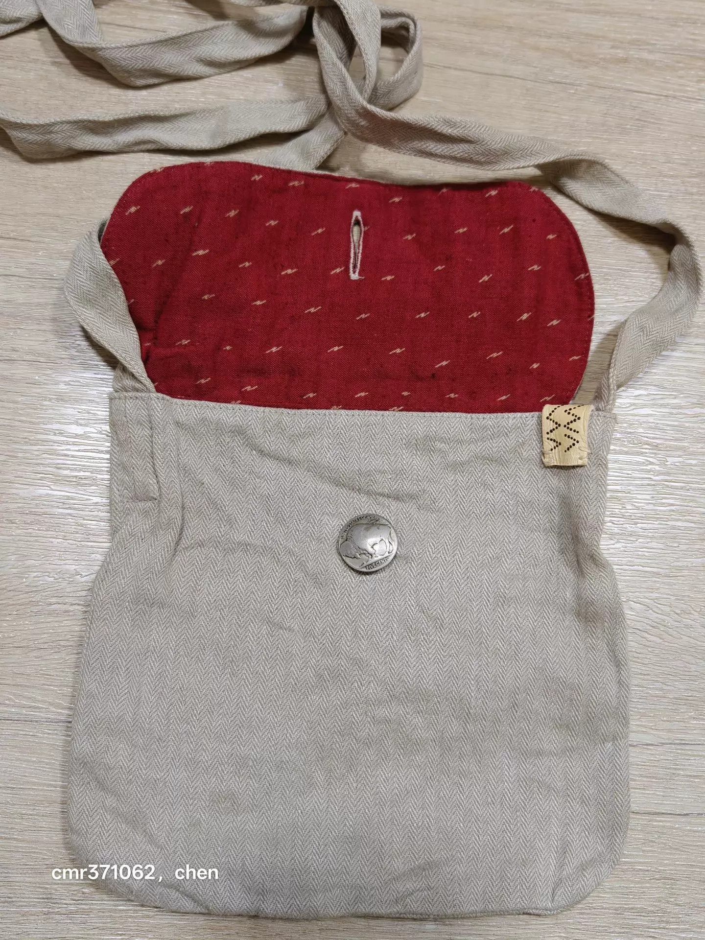 Visvim Beige Herringbone Crossbody Bag with Button Closure Size ONE SIZE - 6 Thumbnail