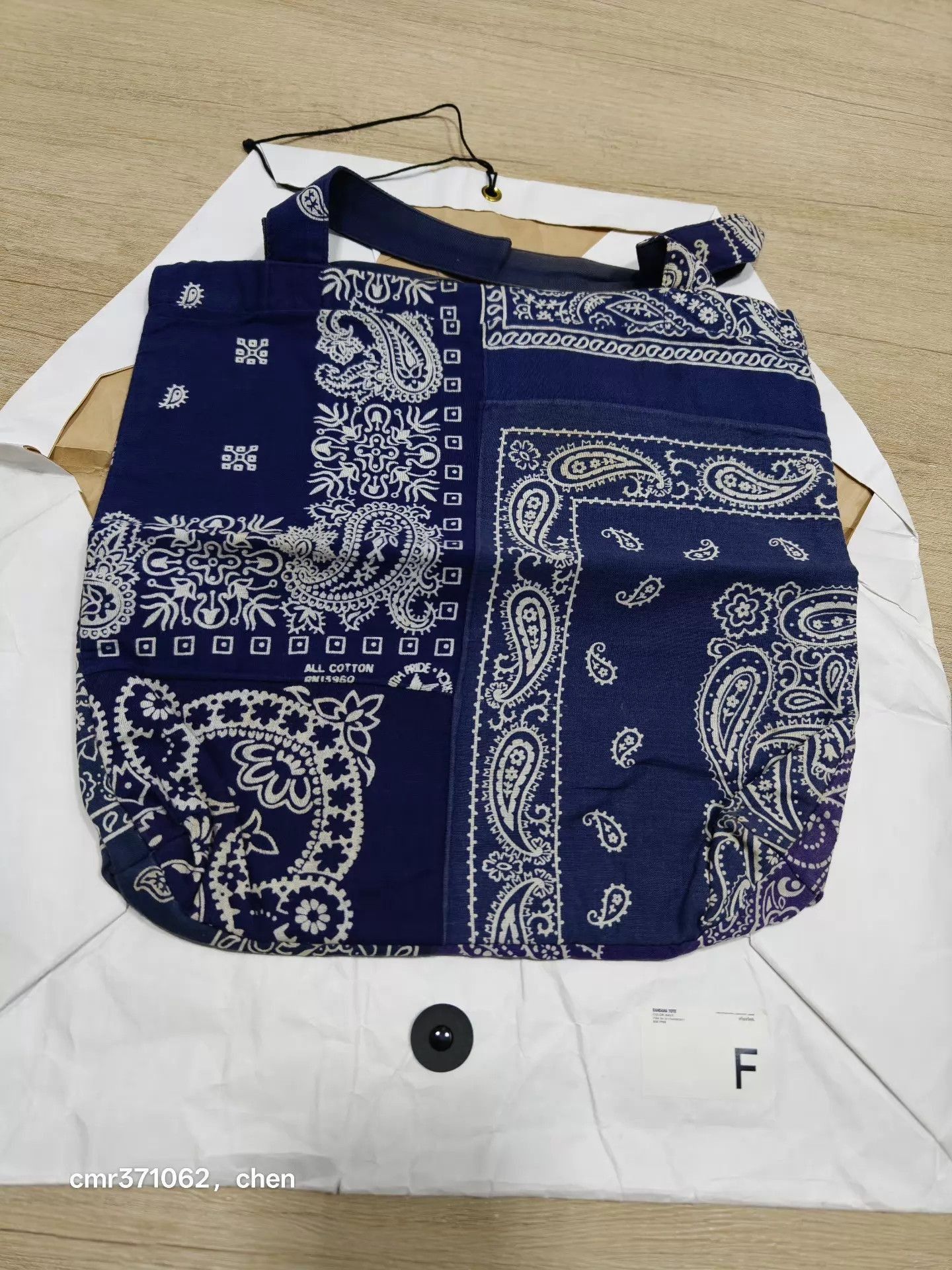 Visvim Blue Bandana Print Cotton Tote Bag Size ONE SIZE - 8 Thumbnail
