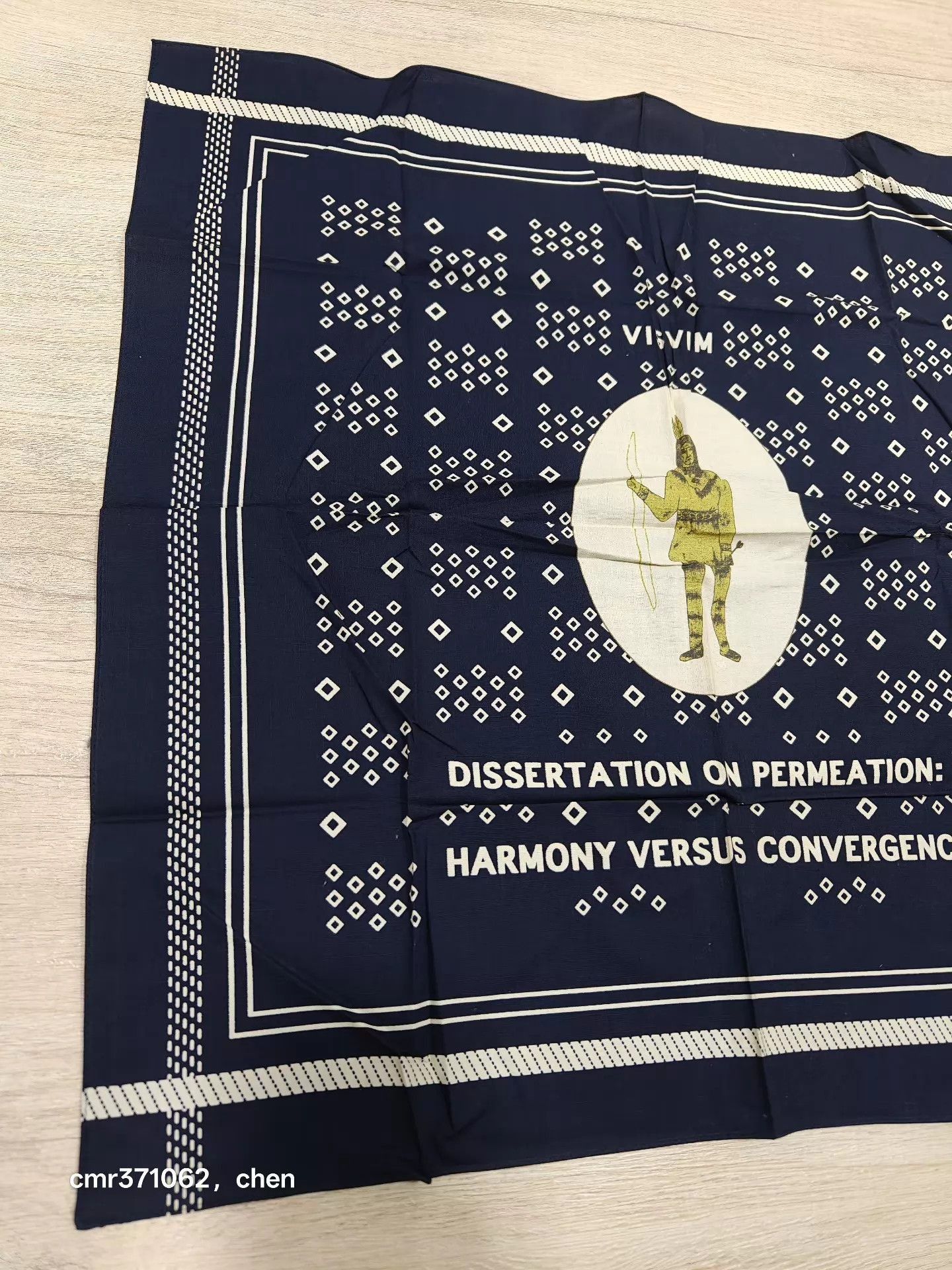 Visvim Blue Square Scarf with Graphic & Geometric Patterns Size ONE SIZE - 2 Thumbnail