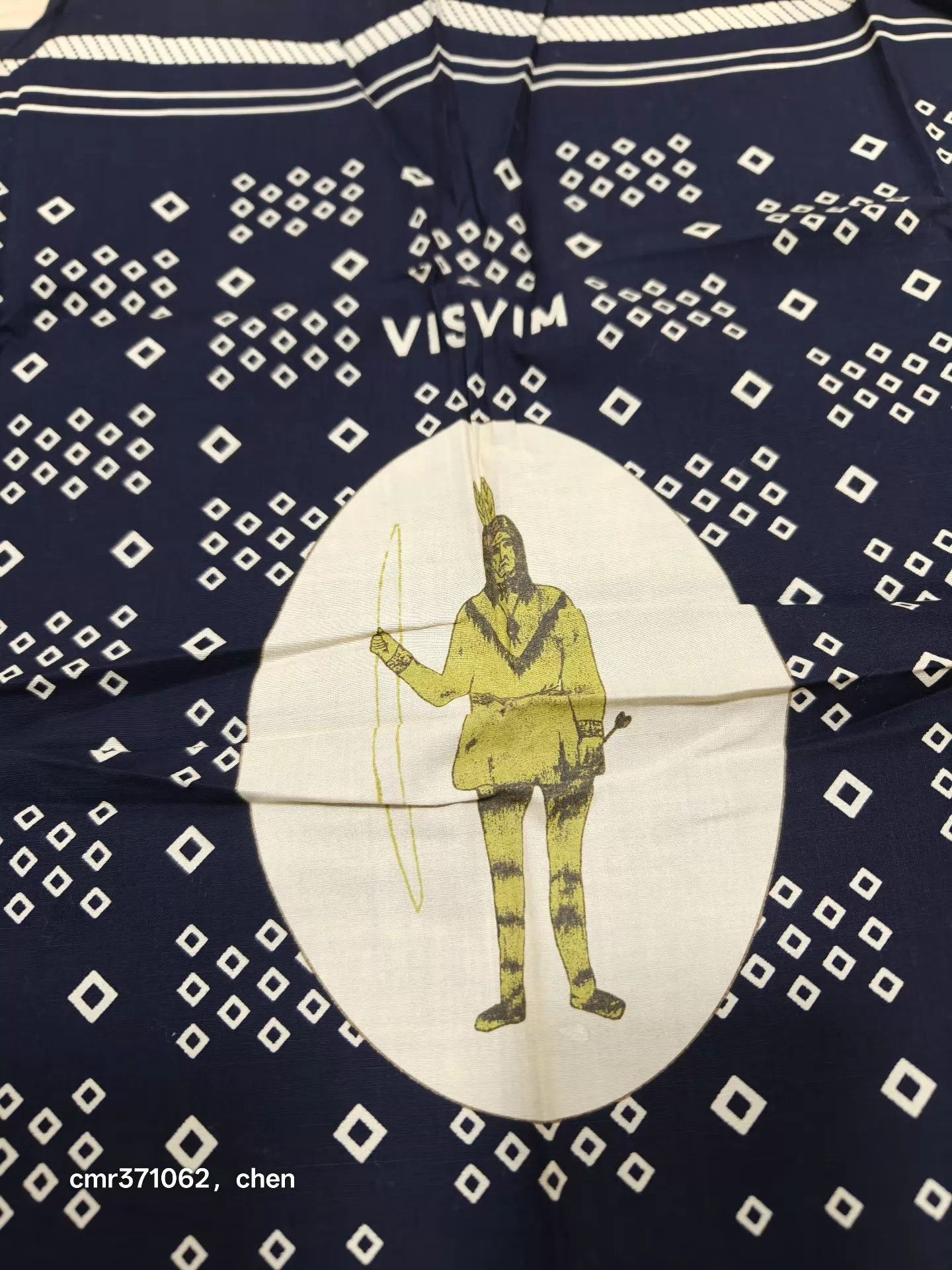 Visvim Blue Square Scarf with Graphic & Geometric Patterns Size ONE SIZE - 7 Thumbnail