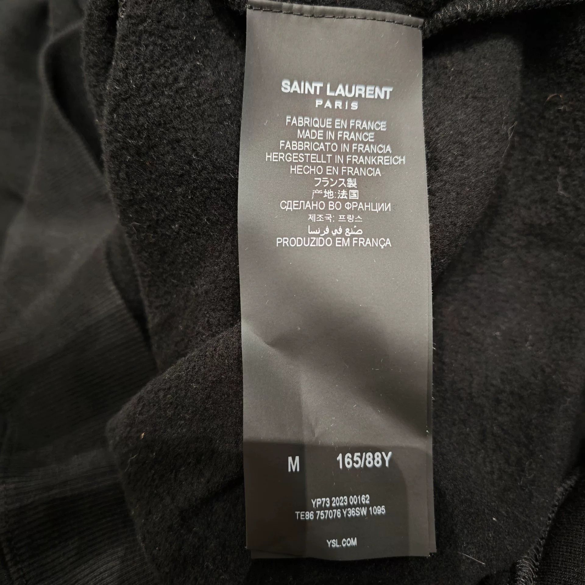 Saint Laurent Paris Saint Laurent Black Striped Sleeve Hoodie Size US M / EU 48-50 / 2 - 4 Thumbnail
