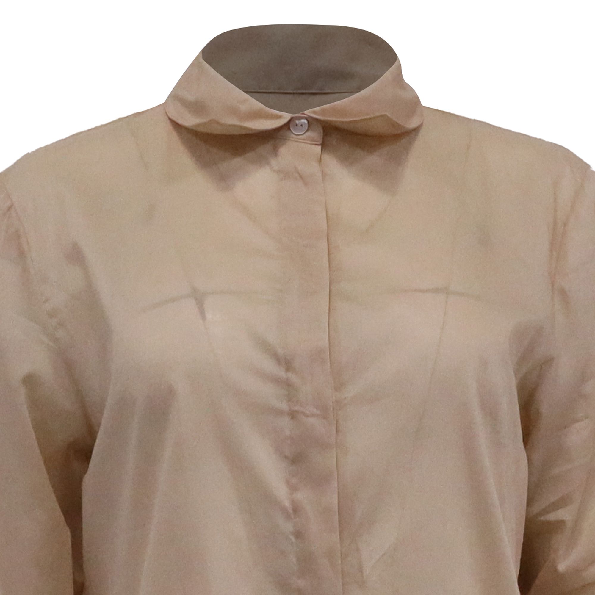 Theory Theory Hidden-Buttoned Shirt in Beige Cotton Size XS / US 0-2 / IT 36-38 - 2 Thumbnail