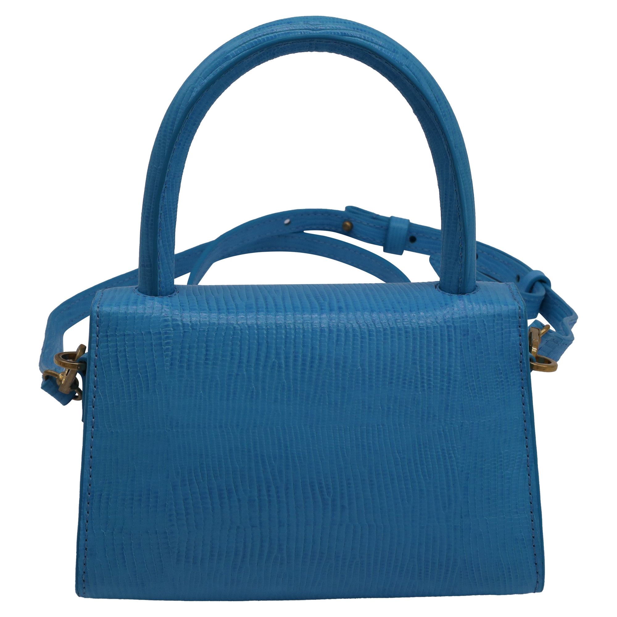 By Far By Far Mini Lizard Embossed Bag in Light Blue Leather Size ONE SIZE - 3 Thumbnail