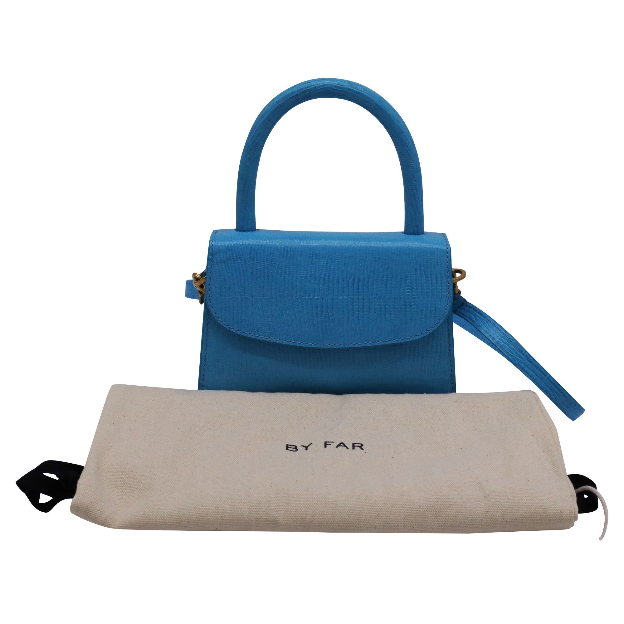 By Far By Far Mini Lizard Embossed Bag in Light Blue Leather Size ONE SIZE - 2 Thumbnail