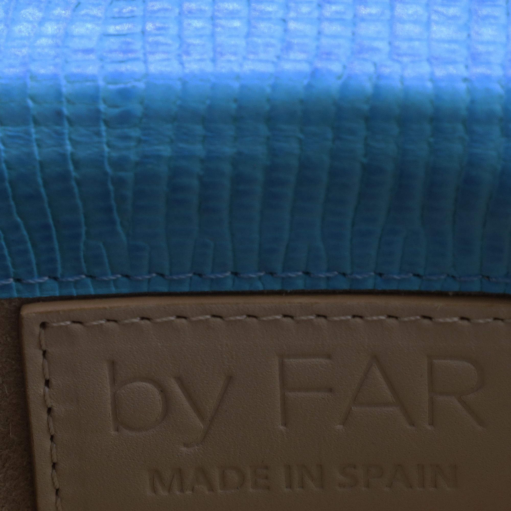 By Far By Far Mini Lizard Embossed Bag in Light Blue Leather Size ONE SIZE - 5 Thumbnail