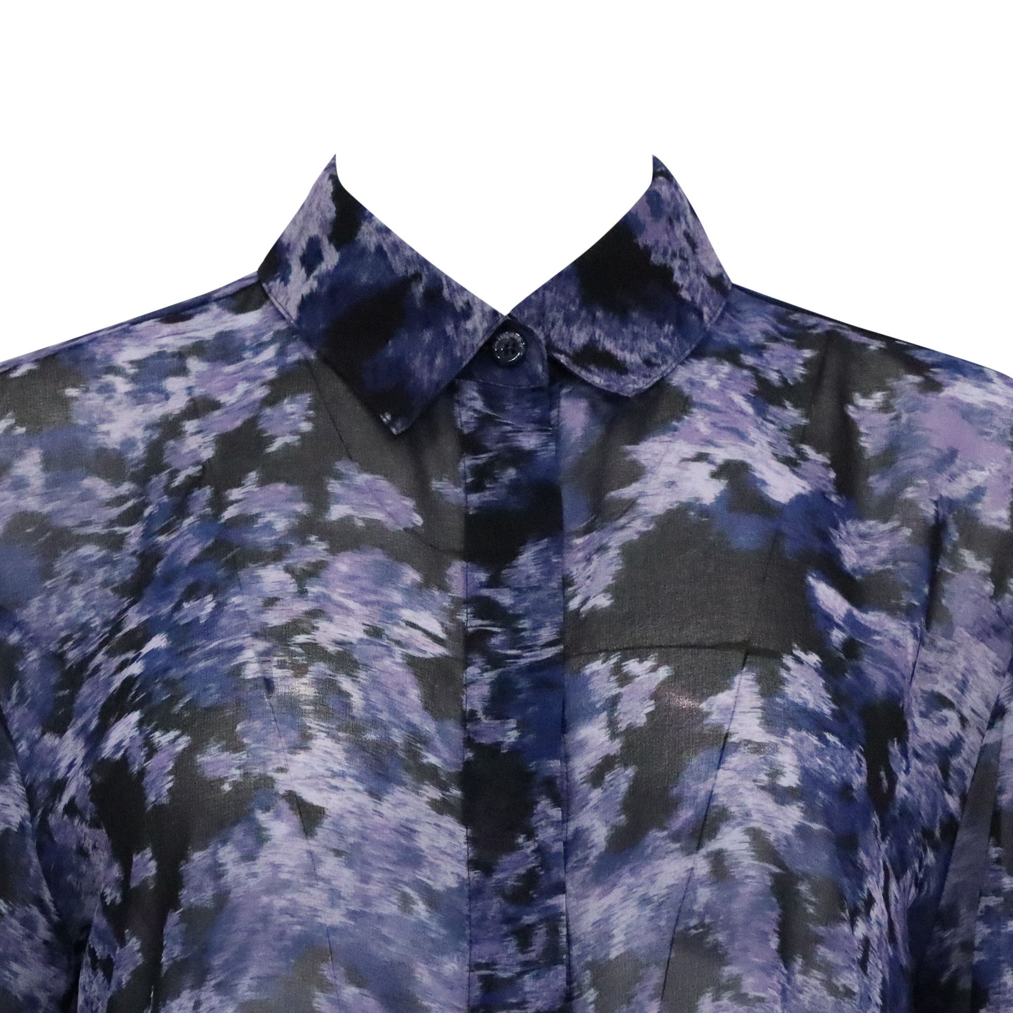 Altuzarra Altuzarra Chika Printed Blouse in Navy Blue Polyester Size XS / US 0-2 / IT 36-38 - 2 Thumbnail