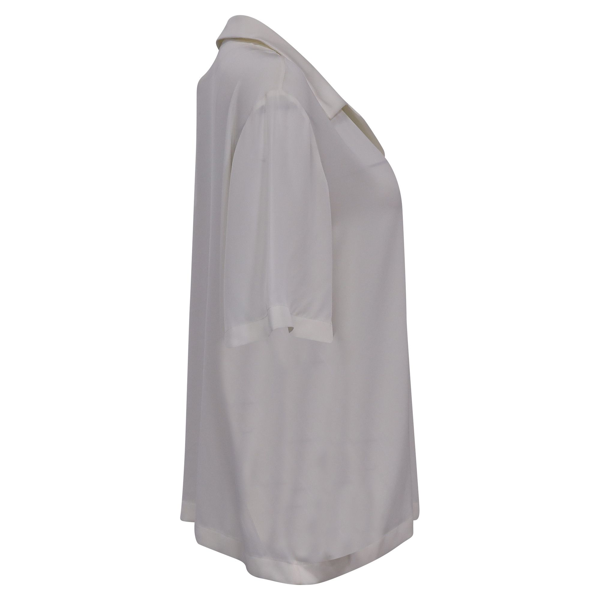 Theory Theory Oversized Polo Shirt in White Silk Size S / US 4 / IT 40 - 3 Thumbnail