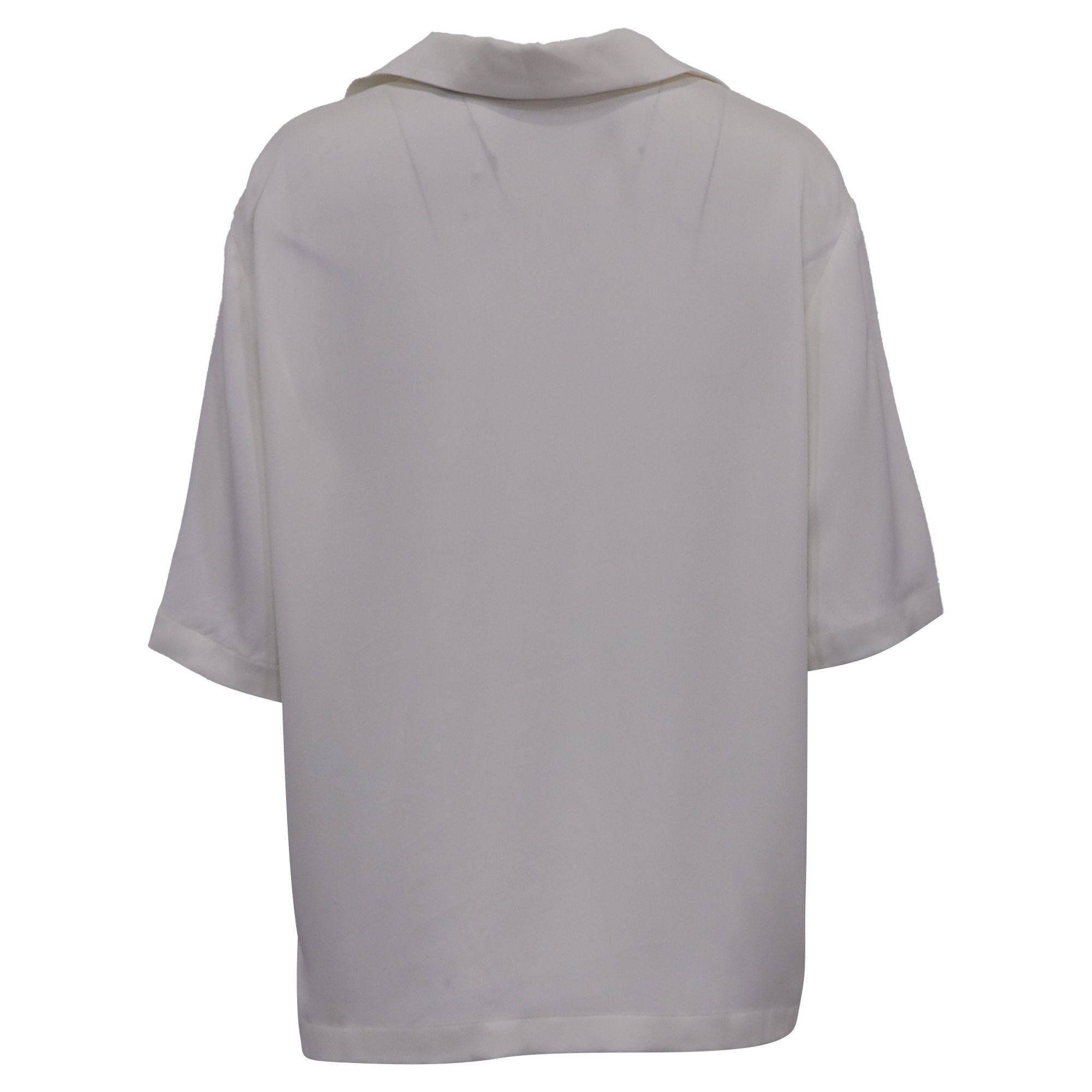 Theory Theory Oversized Polo Shirt in White Silk Size S / US 4 / IT 40 - 4 Thumbnail