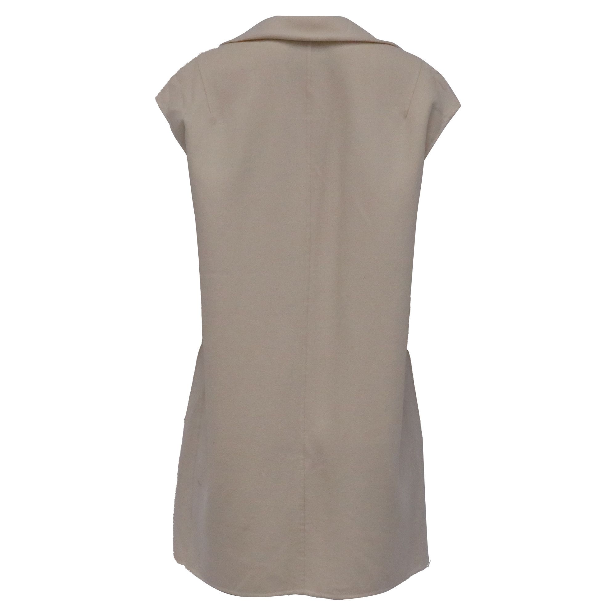 Loro Piana Loro Piana Sleeveless Coat with Pockets in Cream Cashmere Size XS / US 0-2 / IT 36-38 - 4 Thumbnail