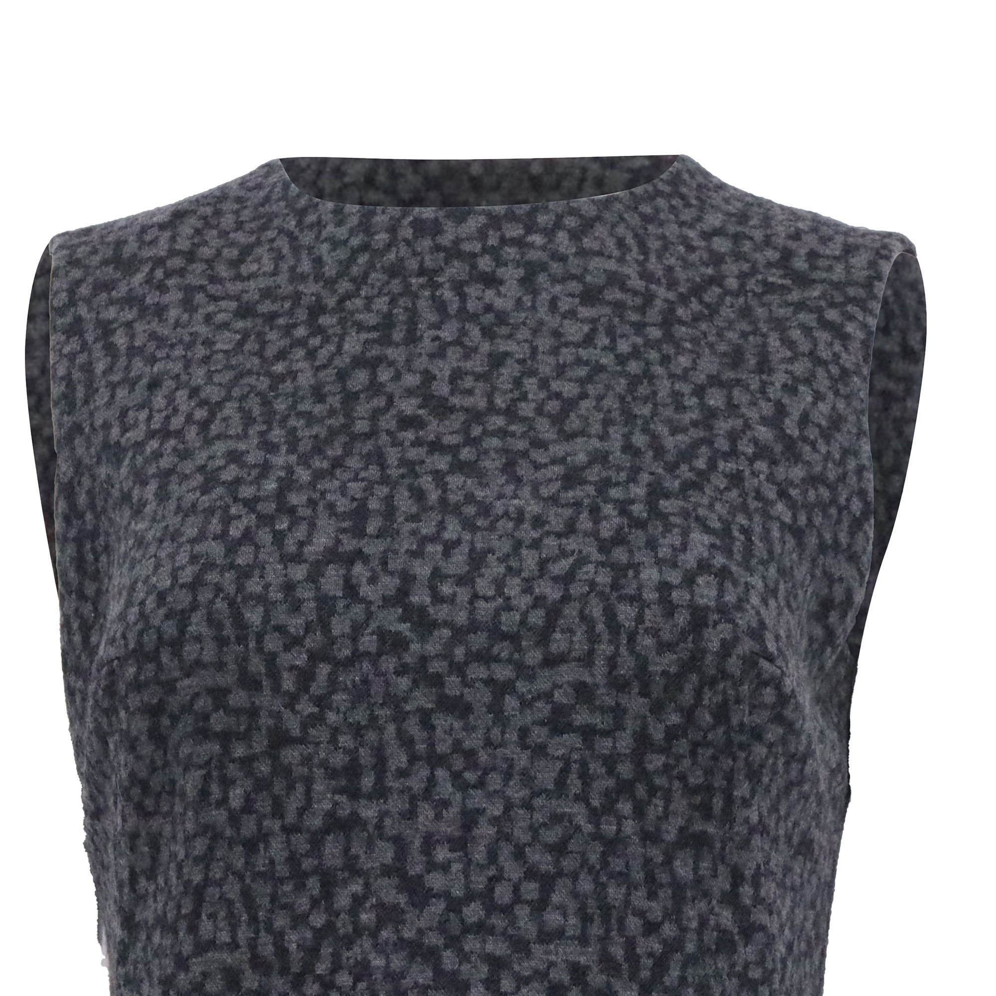 Akris Akris Patterned Mini Shift Dress in Grey Wool Size XS / US 0-2 / IT 36-38 - 2 Thumbnail