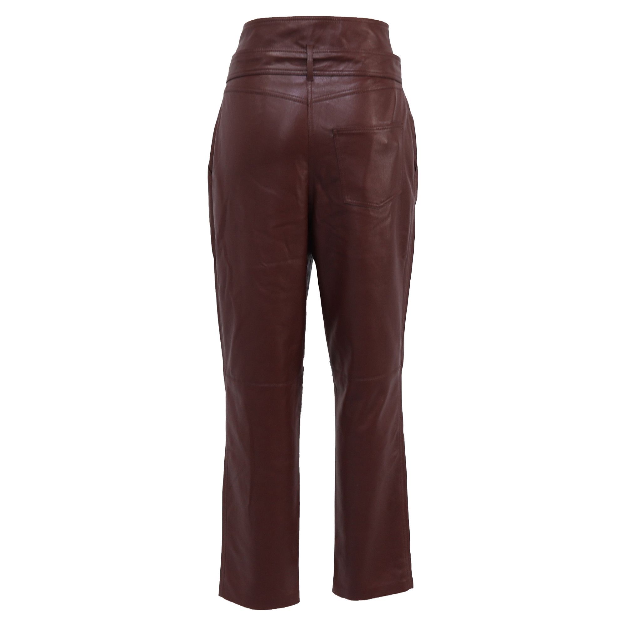 Nanushka Nanushka Ethan Vegan Leather Pants In Burgundy Polyester Size 25" / US 0 / IT 36 - 3 Thumbnail