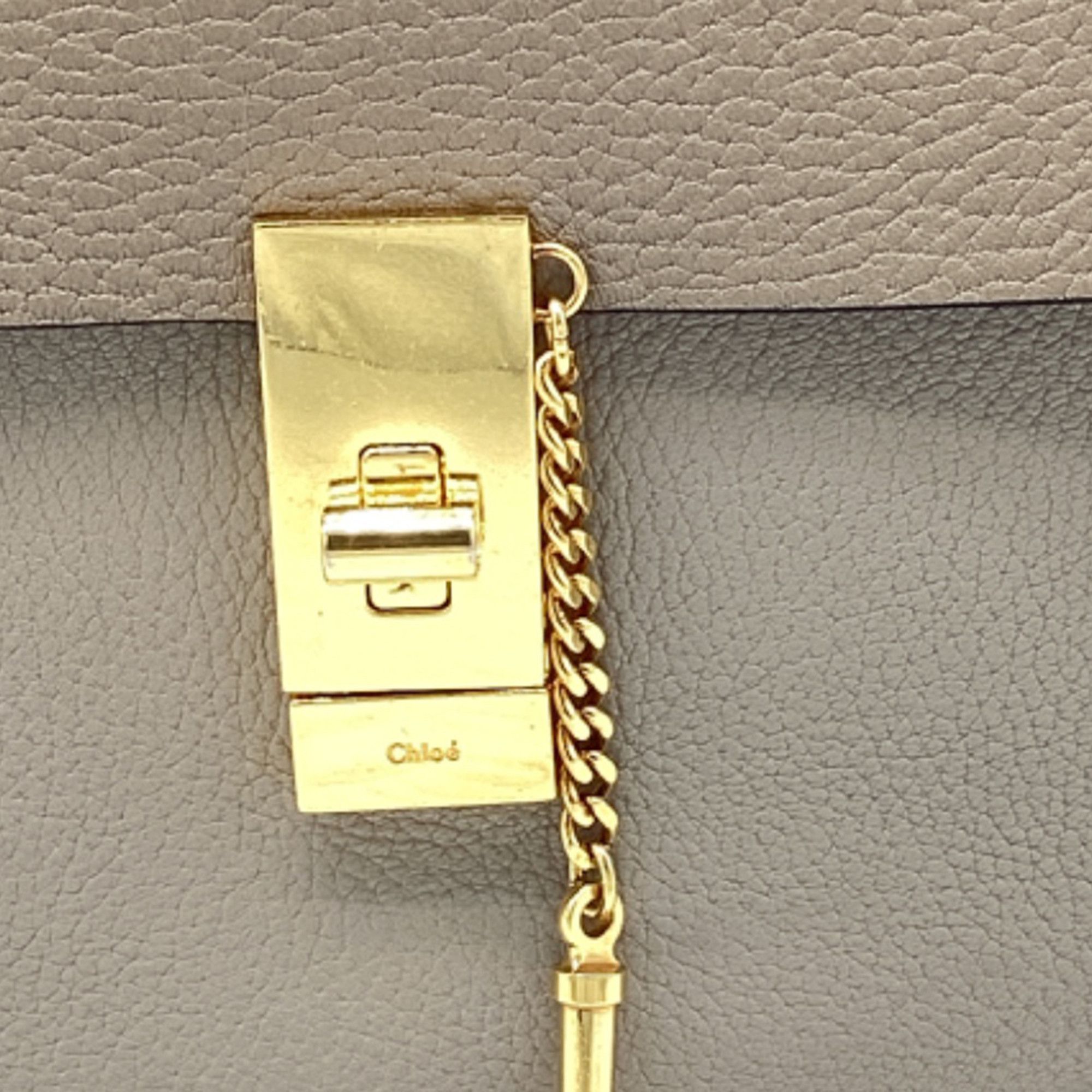 Chloe Chloé Small Drew Shoulder Bag in Grey Leather Size ONE SIZE - 4 Thumbnail
