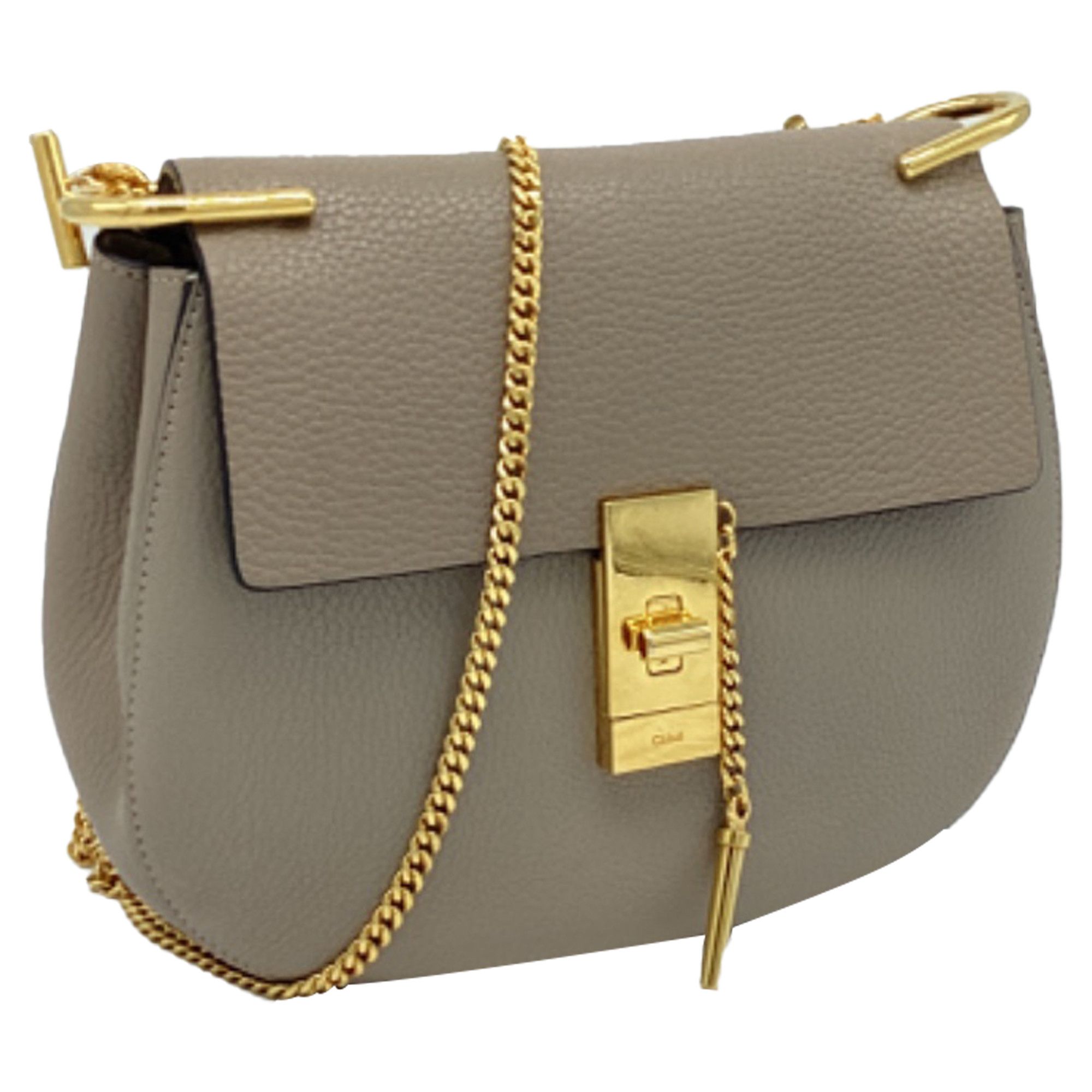 Chloe Chloé Small Drew Shoulder Bag in Grey Leather Size ONE SIZE - 2 Thumbnail