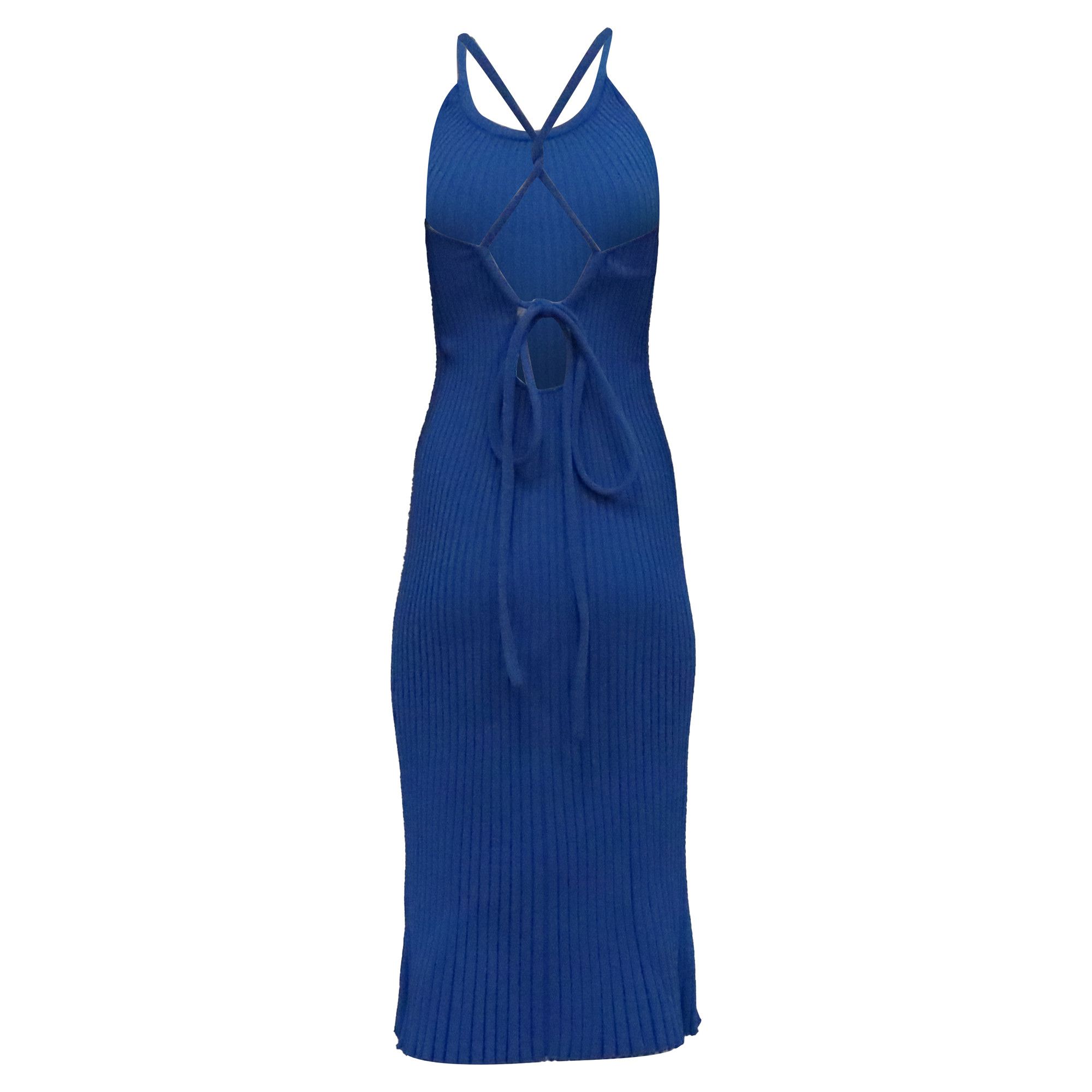 Proenza Schouler Proenza Schouler Vida Ribbed-Knit Midi Dress in Blue Viscos Size XXS / US 00 / IT 34 - 4 Thumbnail