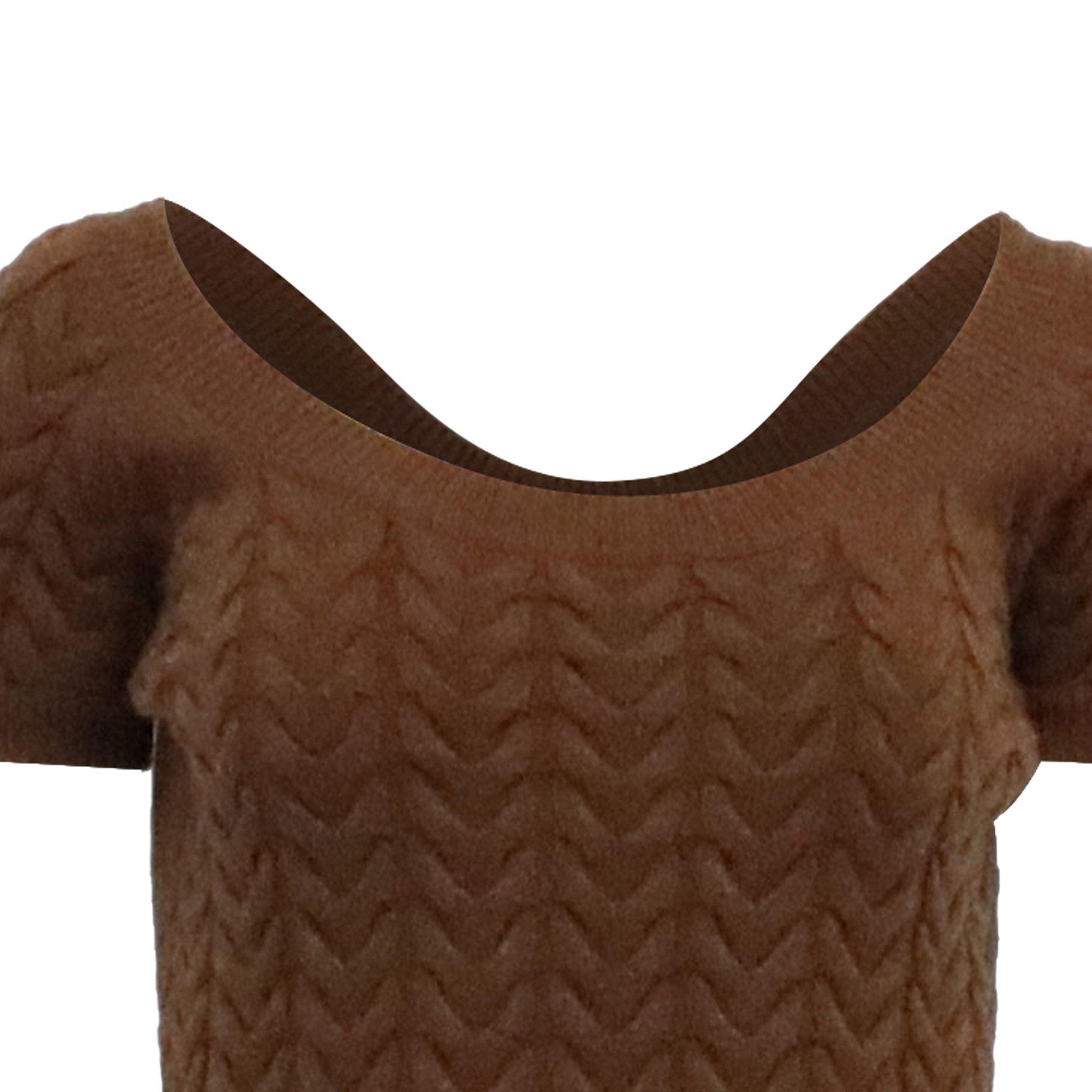 Max Mara Max Mara Caramba Knitted Midi Dress in Brown Wool Size XXS / US 00 / IT 34 - 2 Thumbnail