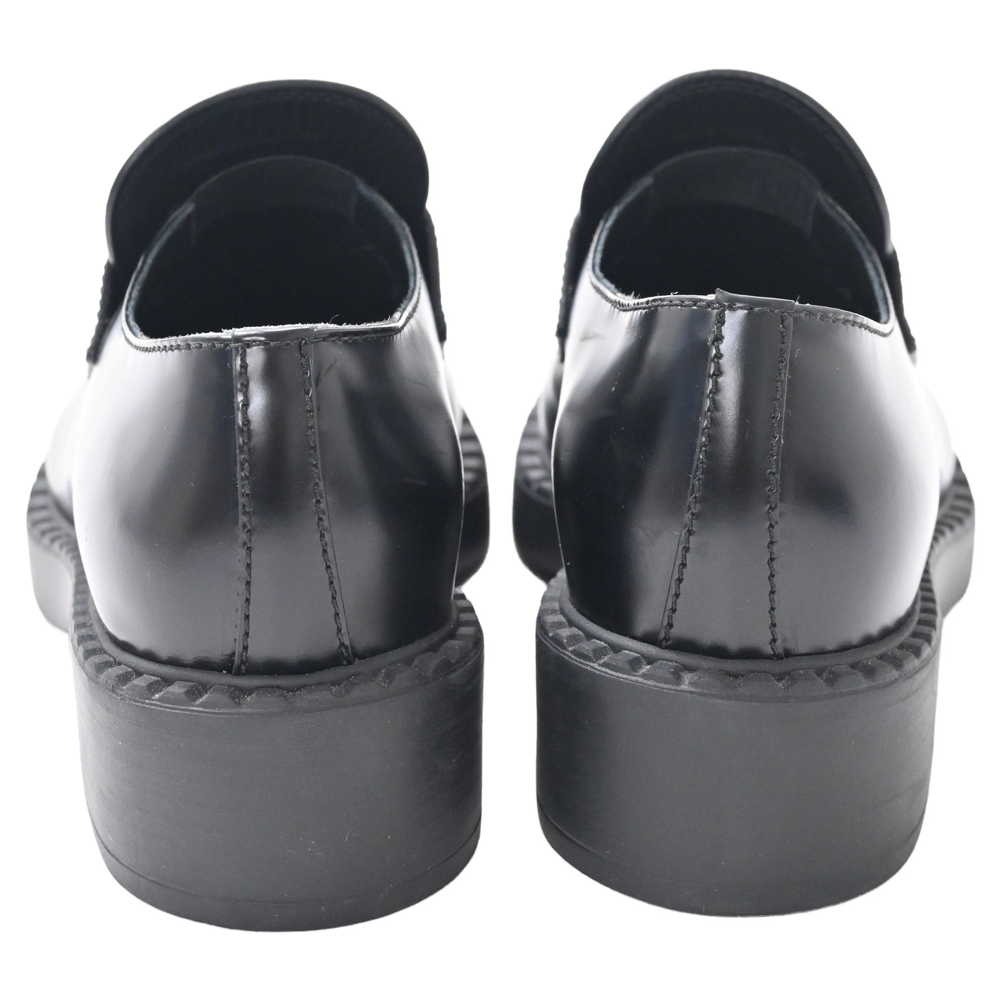 Prada Prada Brushed Platform Loafers in Black Leather Size US 5 / IT 35 - 3 Thumbnail