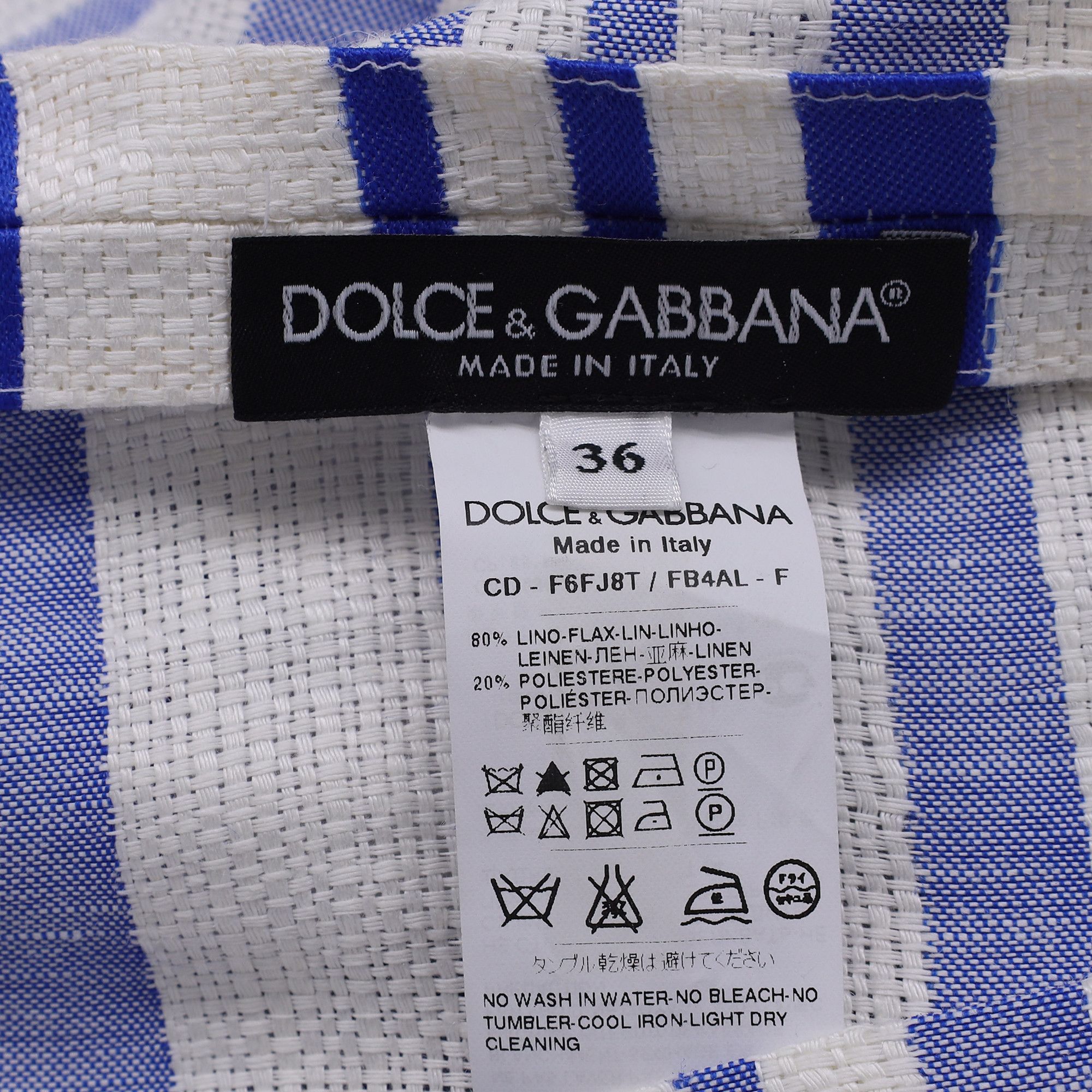 Dolce & Gabbana Dolce & Gabbana Striped Knee-Length Dress in Blue and White Size XXS / US 00 / IT 34 - 5 Thumbnail