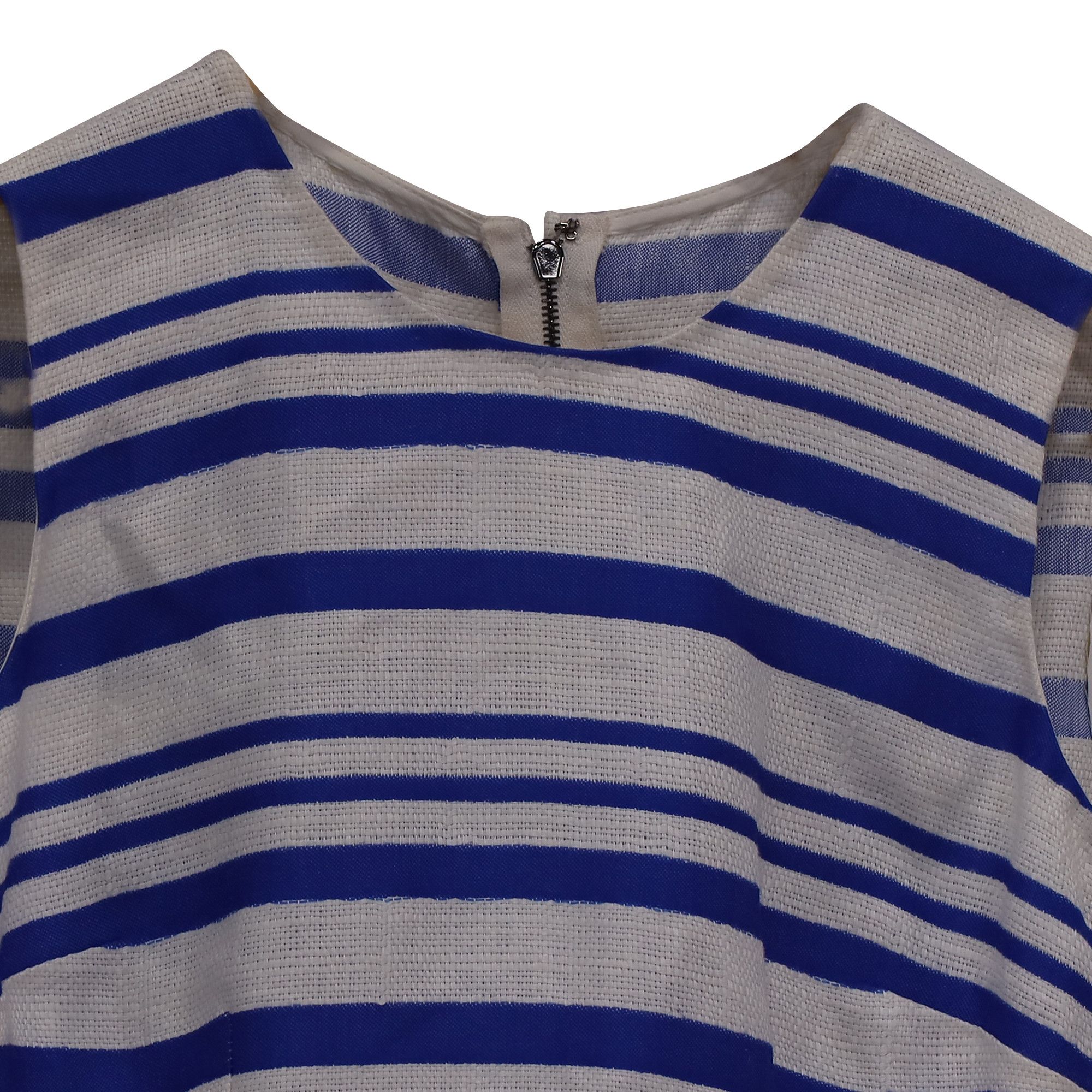 Dolce & Gabbana Dolce & Gabbana Striped Knee-Length Dress in Blue and White Size XXS / US 00 / IT 34 - 2 Thumbnail
