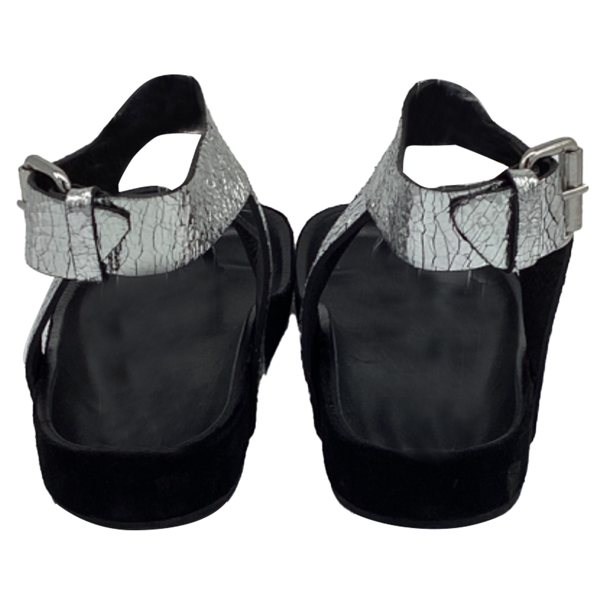 Isabel Marant Isabel Marant Ankle Strap Flat Sandals in Metallic Silver L Size US 6 / IT 36 - 3 Thumbnail