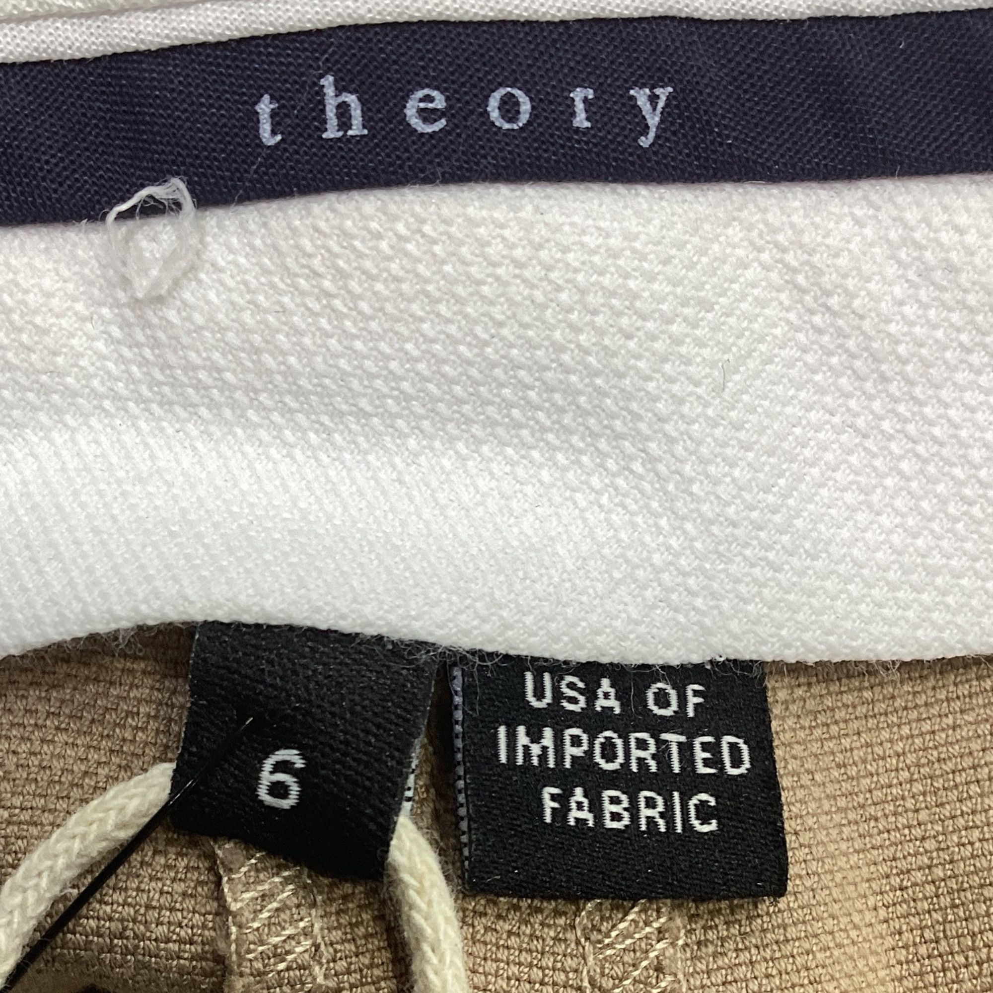 Theory Theory Cropped Pants in Beige Cotton Size 24" / US 00 / IT 34 - 4 Thumbnail