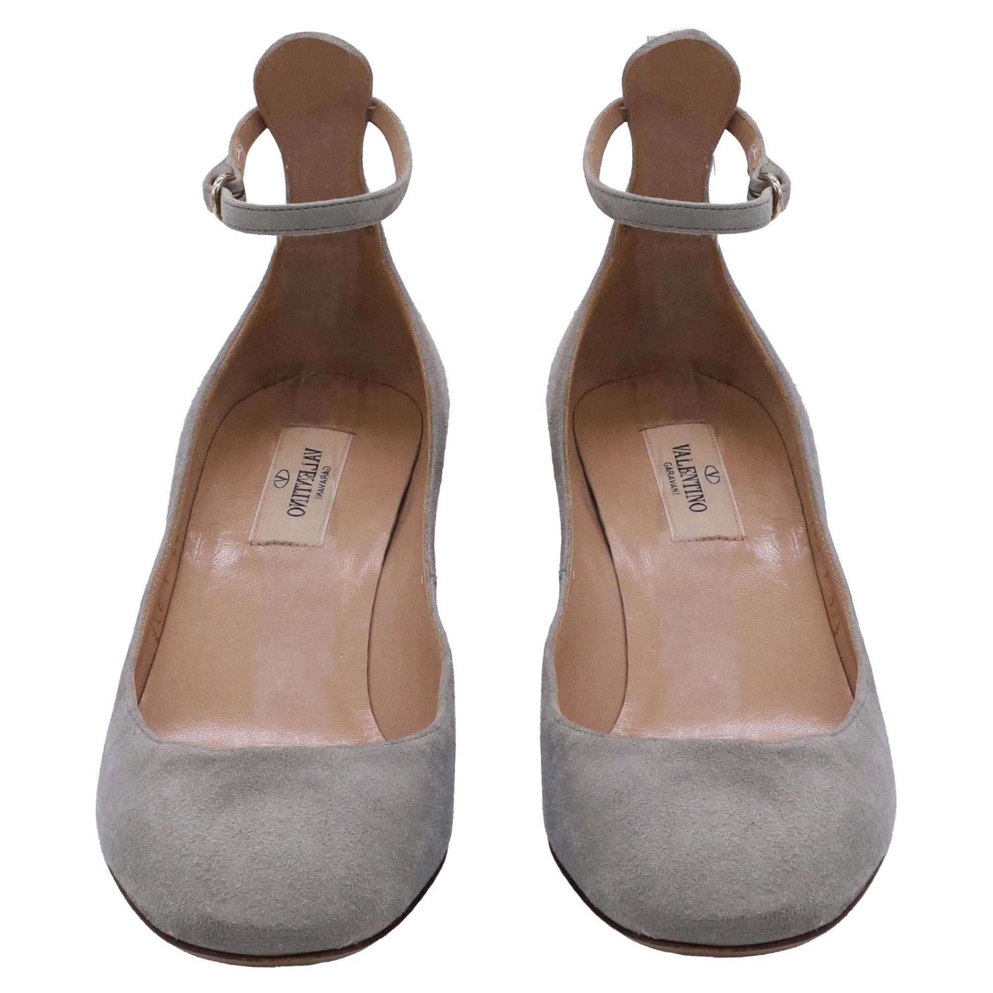 Valentino Valentino Garavani Tan-Go Mary Jane Pumps in Grey Suede Size US 7.5 / IT 37.5 - 2 Thumbnail