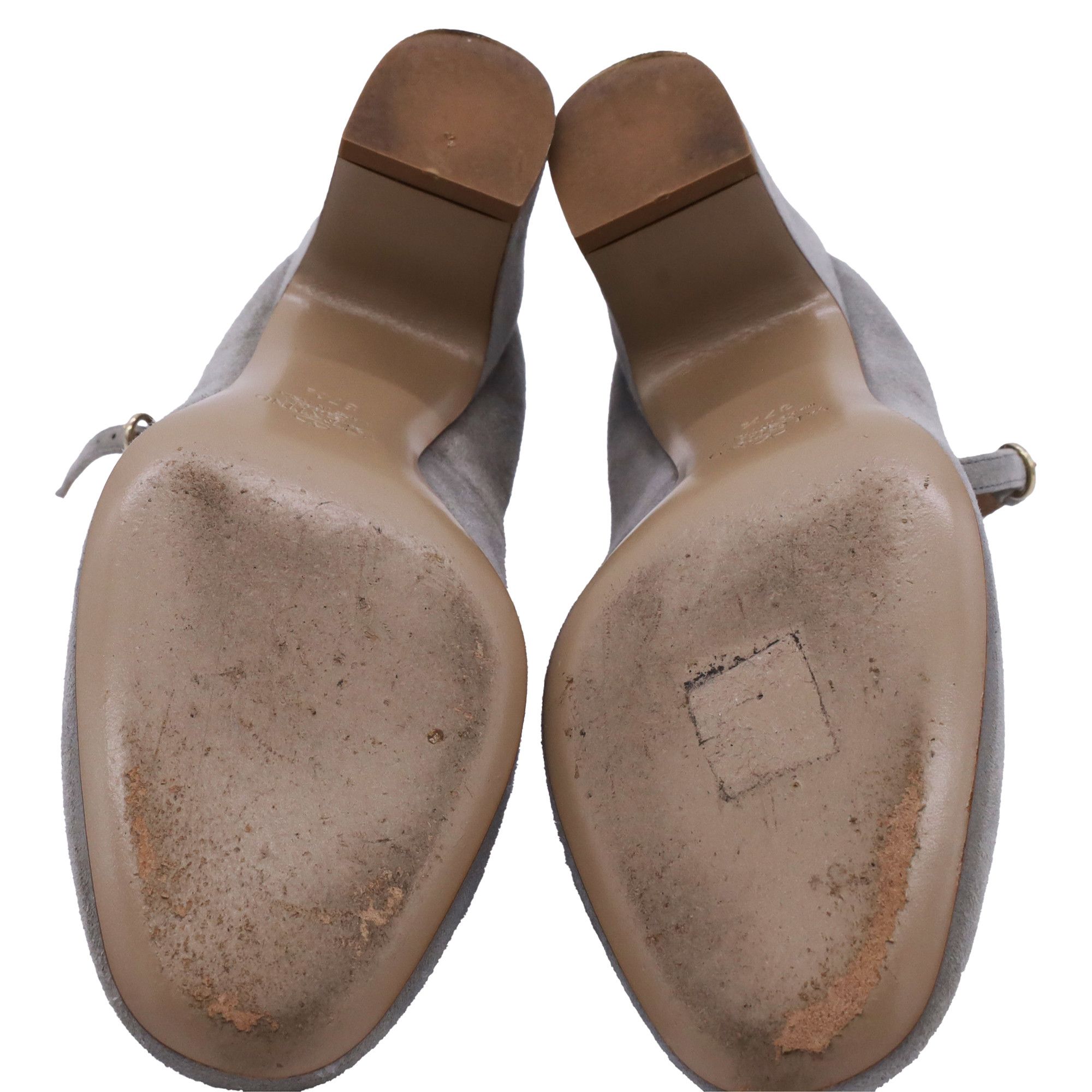 Valentino Valentino Garavani Tan-Go Mary Jane Pumps in Grey Suede Size US 7.5 / IT 37.5 - 7 Thumbnail