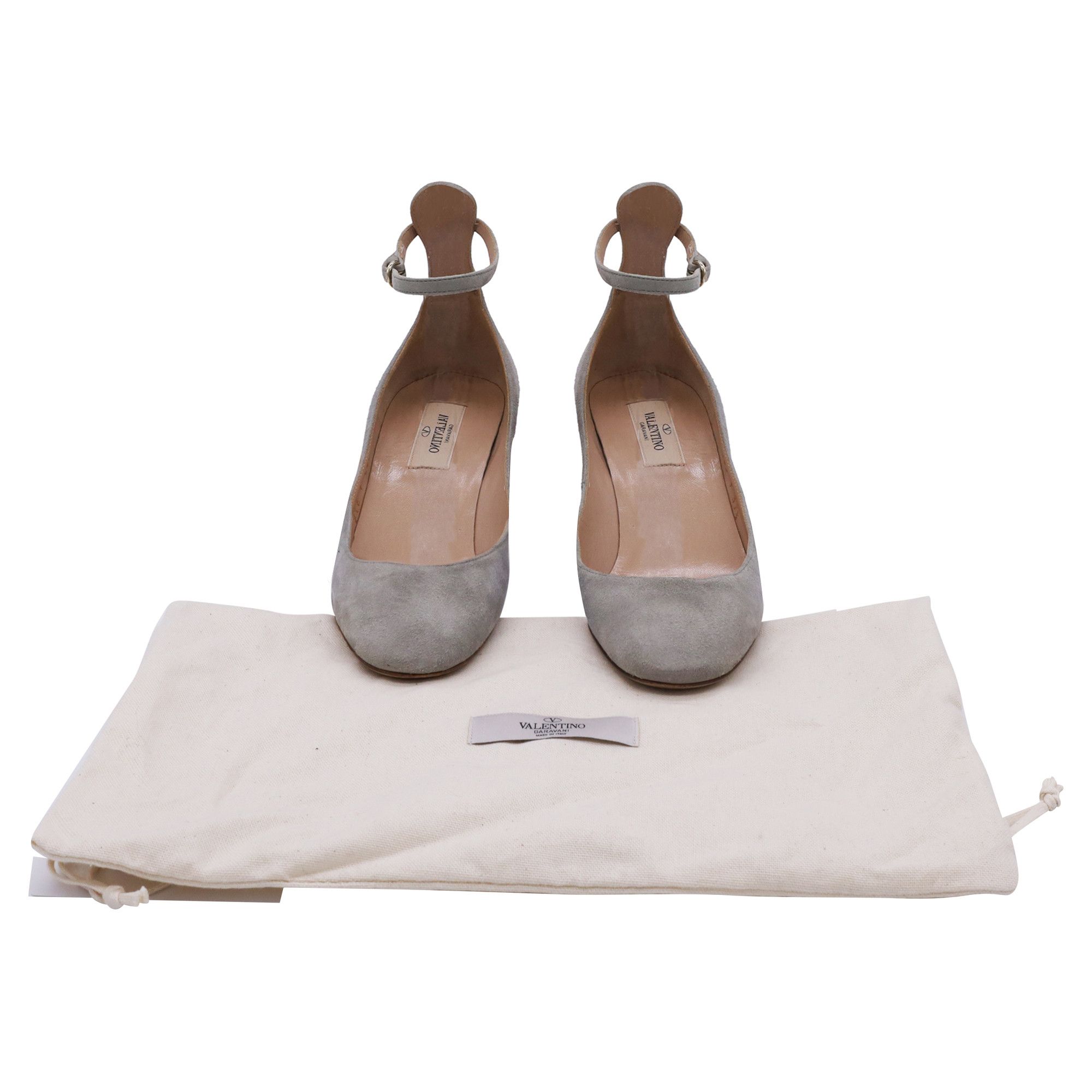 Valentino Valentino Garavani Tan-Go Mary Jane Pumps in Grey Suede Size US 7.5 / IT 37.5 - 8 Thumbnail