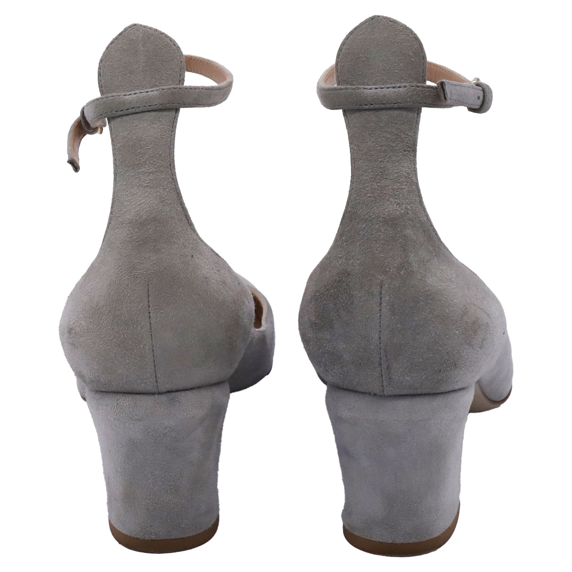 Valentino Valentino Garavani Tan-Go Mary Jane Pumps in Grey Suede Size US 7.5 / IT 37.5 - 3 Thumbnail
