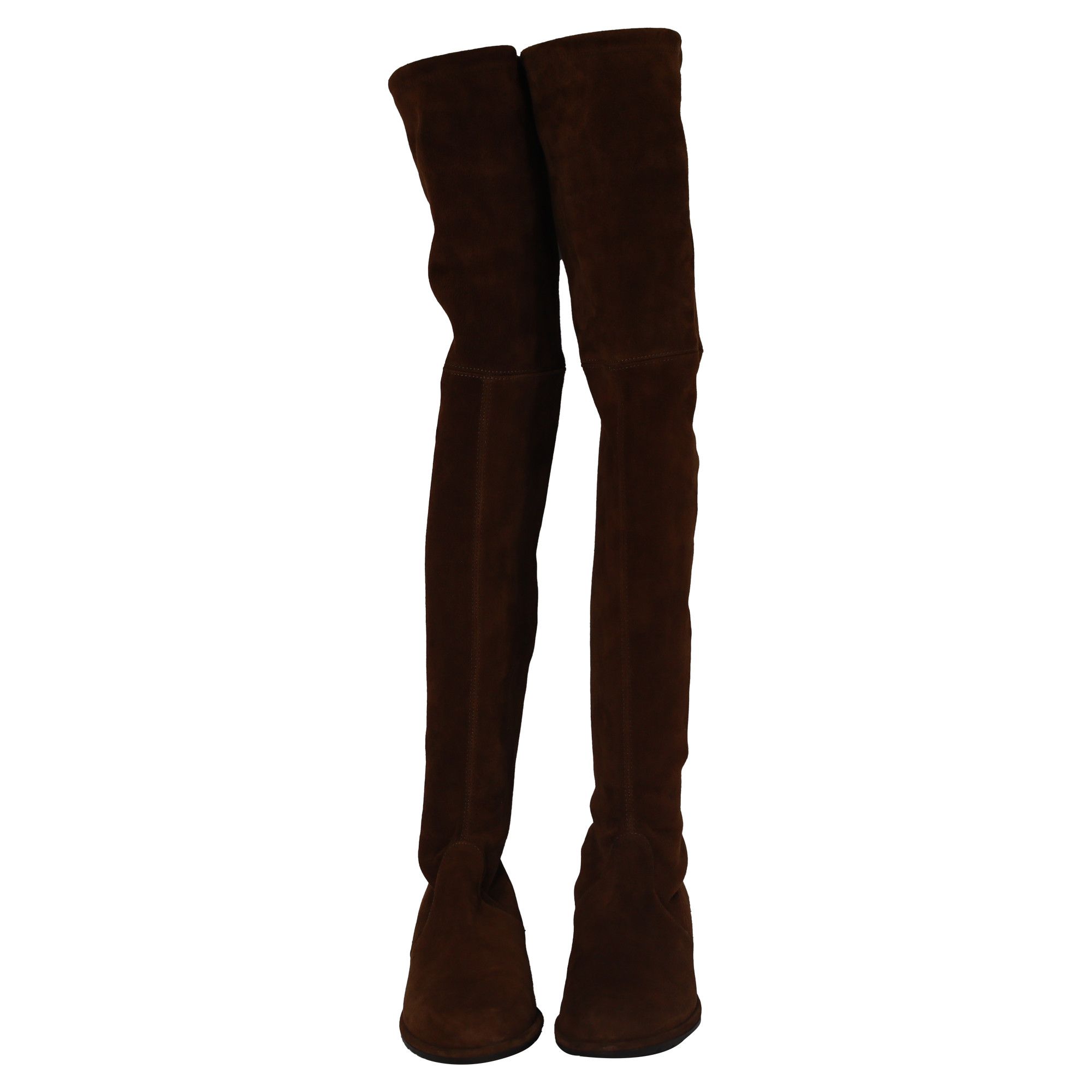 Stuart Weitzman Stuart Weitzman Lowland Over-The-Knee Boots in Brown Suede Size US 8 / IT 38 - 2 Thumbnail