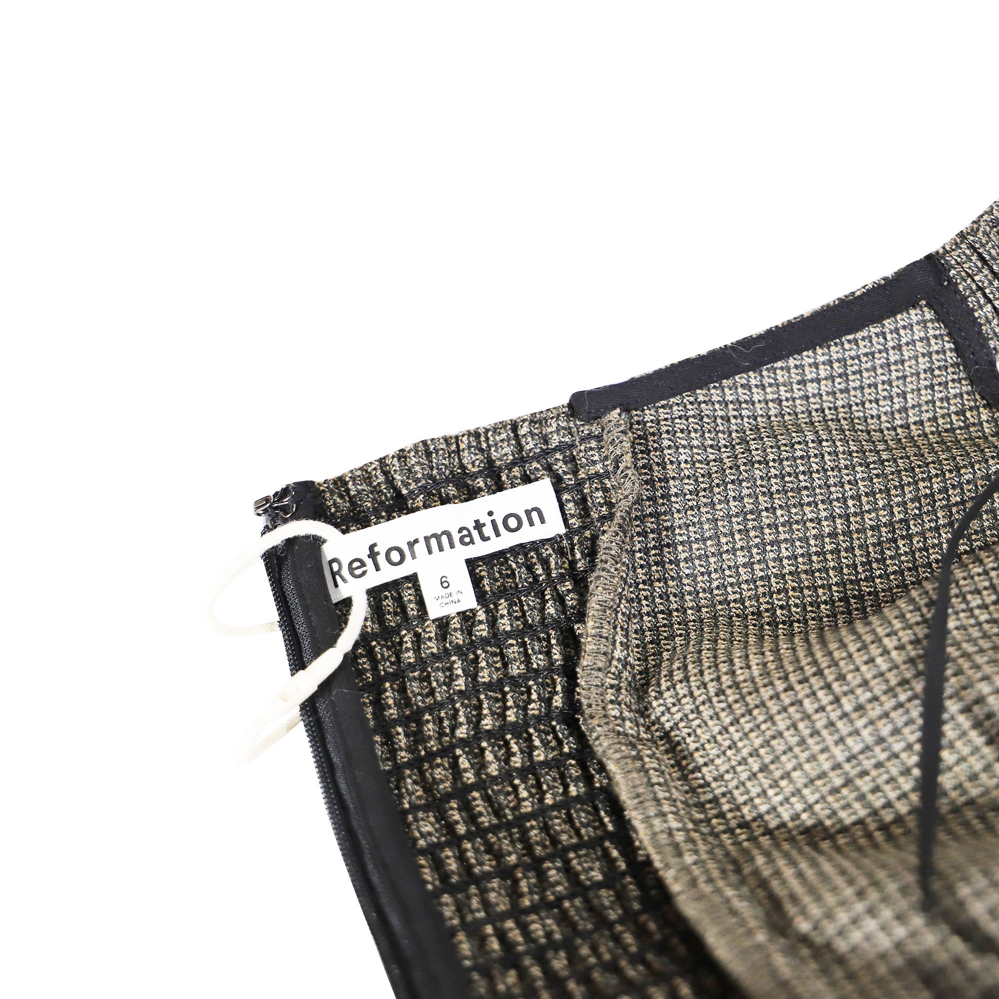 Reformation Reformation Houndstooth Print Midi Length Dress in Brown Pol Size XXS / US 00 / IT 34 - 7 Thumbnail