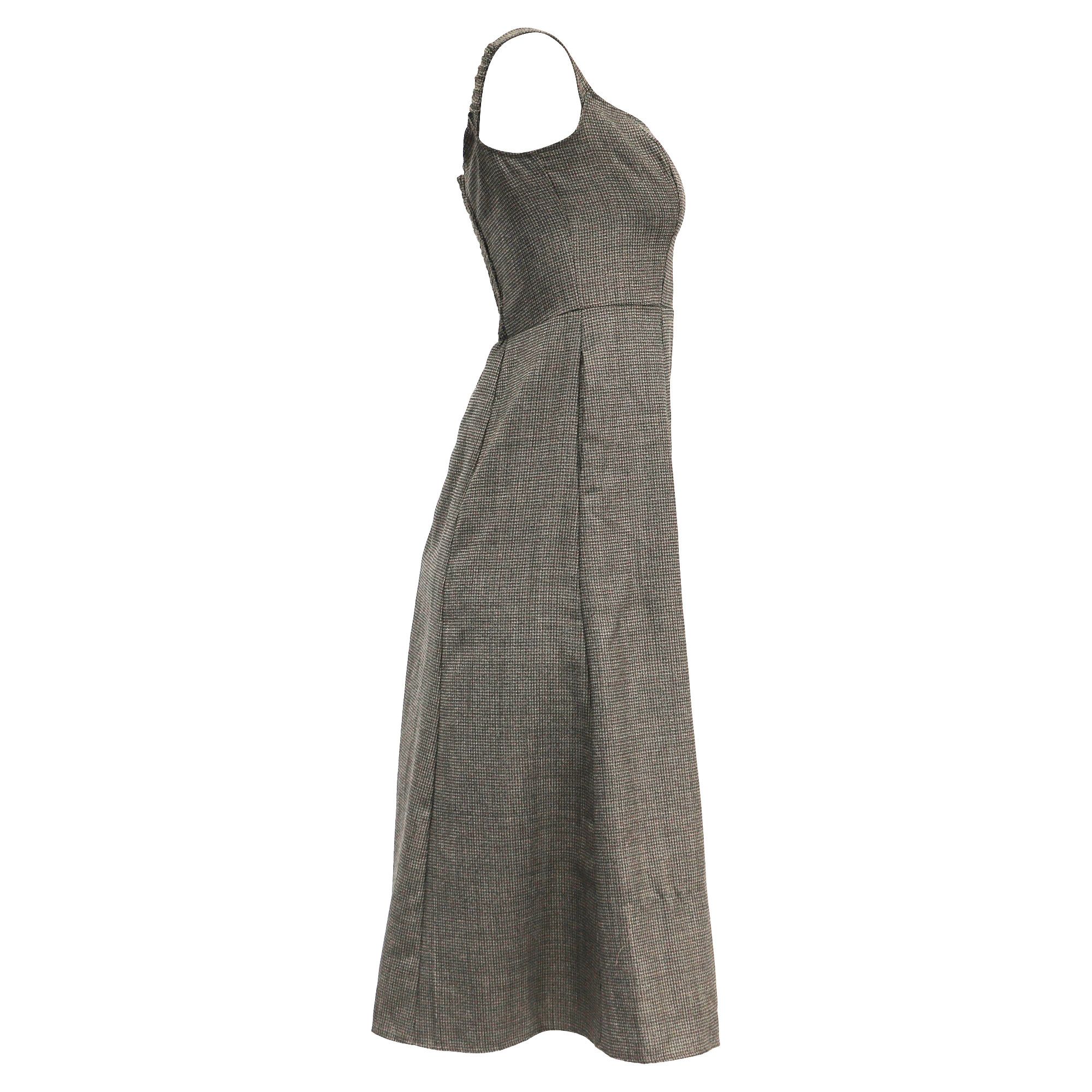Reformation Reformation Houndstooth Print Midi Length Dress in Brown Pol Size XXS / US 00 / IT 34 - 5 Thumbnail