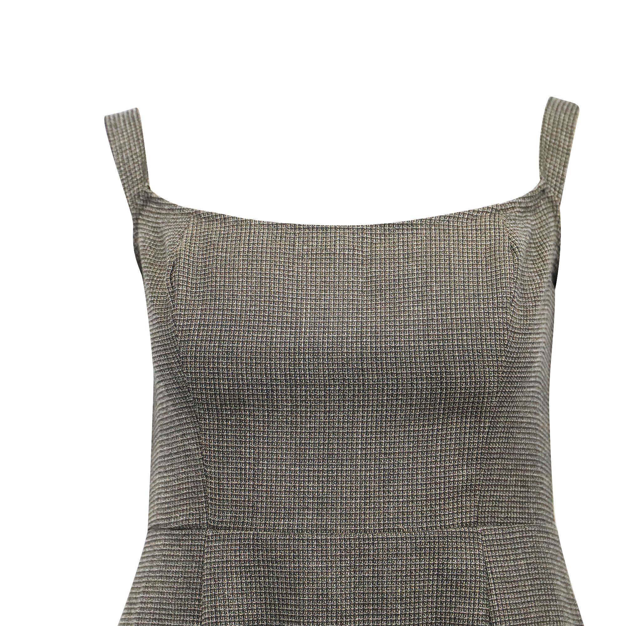 Reformation Reformation Houndstooth Print Midi Length Dress in Brown Pol Size XXS / US 00 / IT 34 - 3 Thumbnail